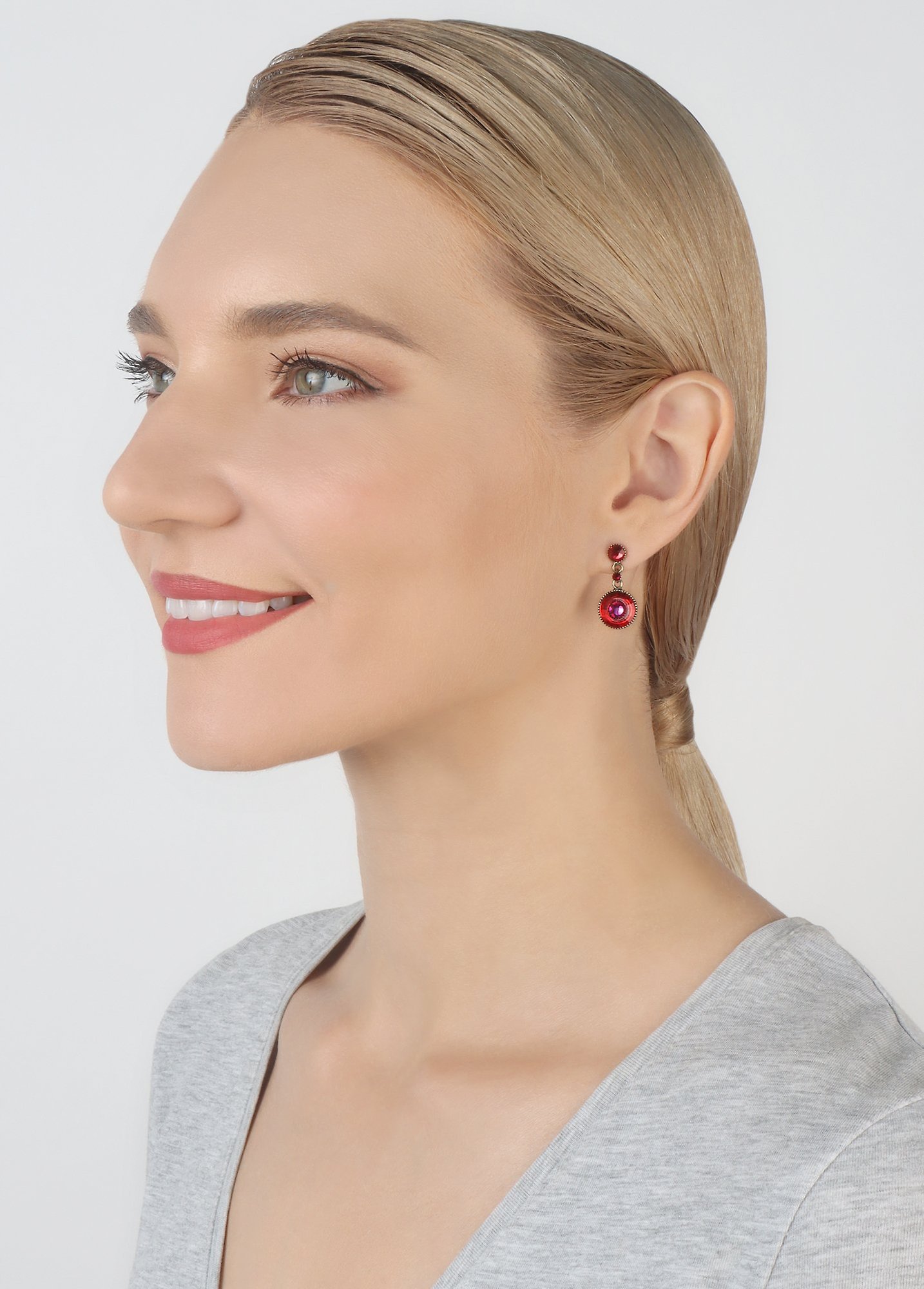 image pour Clou d'oreille pendant Donutissima Rouge  