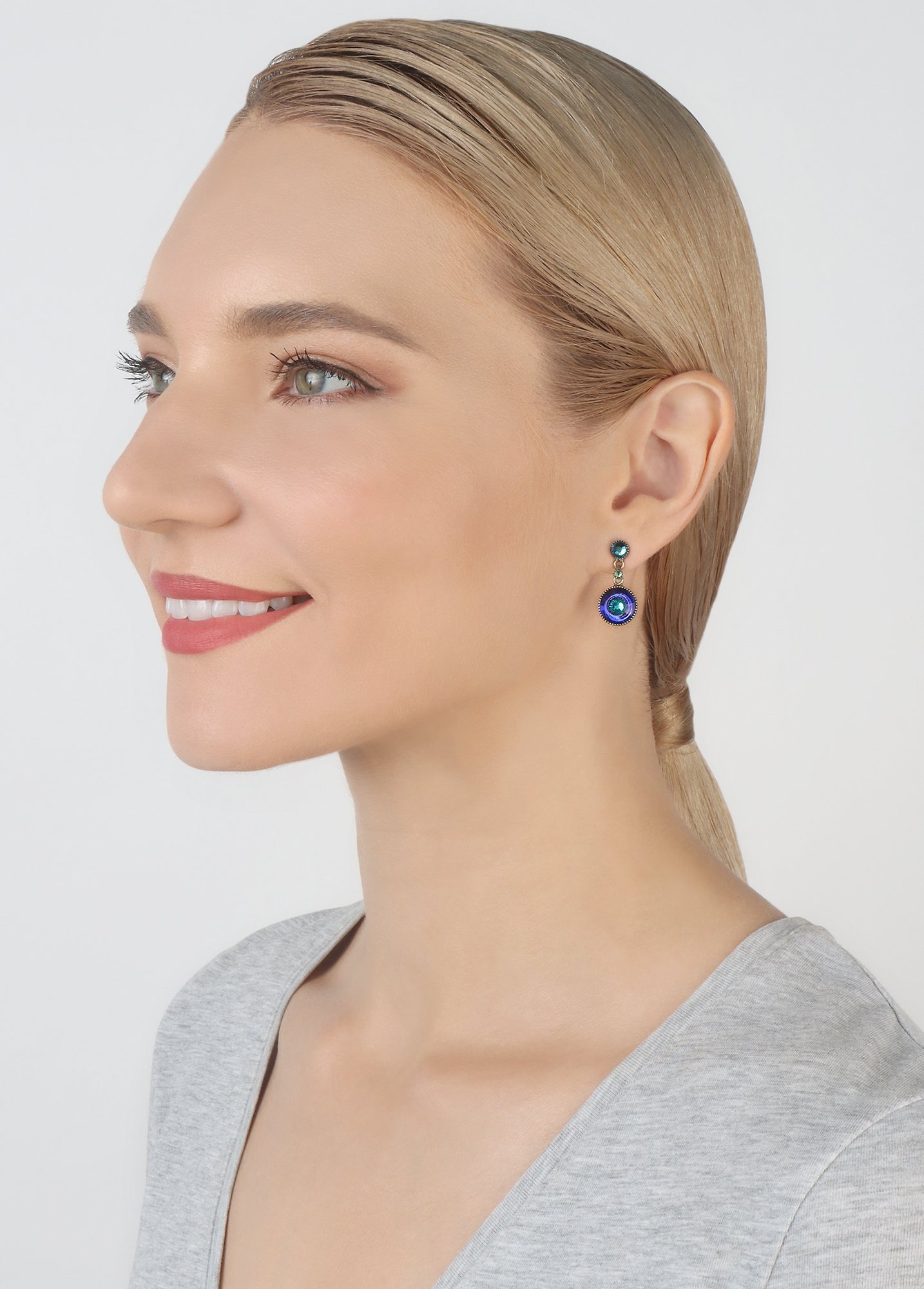 image pour Clou d'oreille pendant Donutissima Bleu  