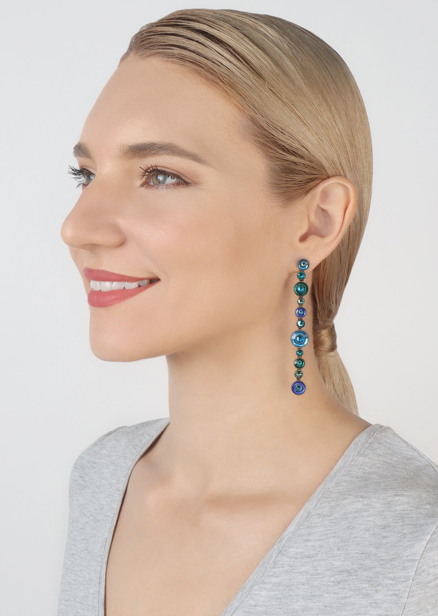 image for Earring Stud Dangling Donutissima Blue  