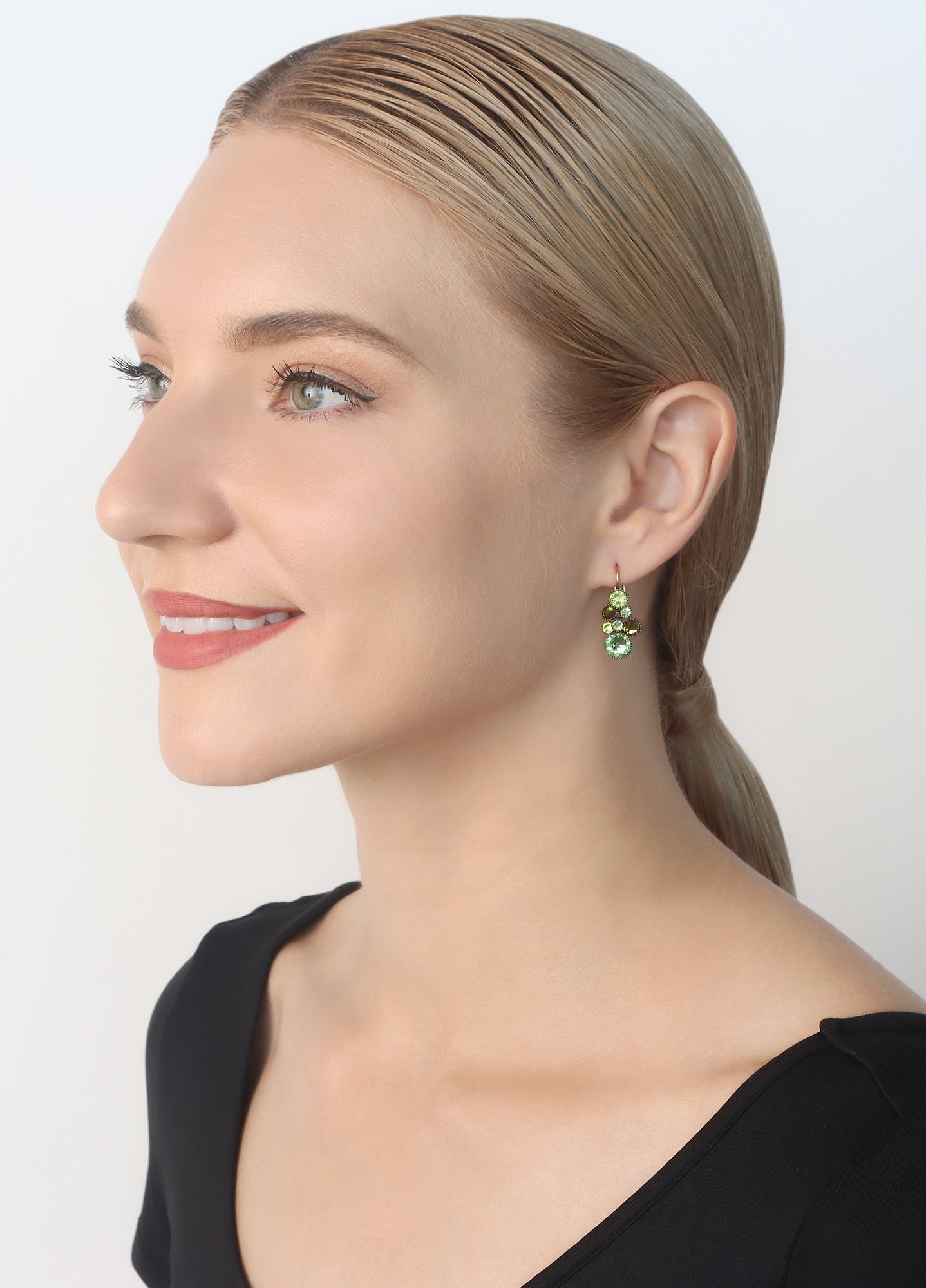 image for Earring Eurowire Dangling Water Cascade Green  