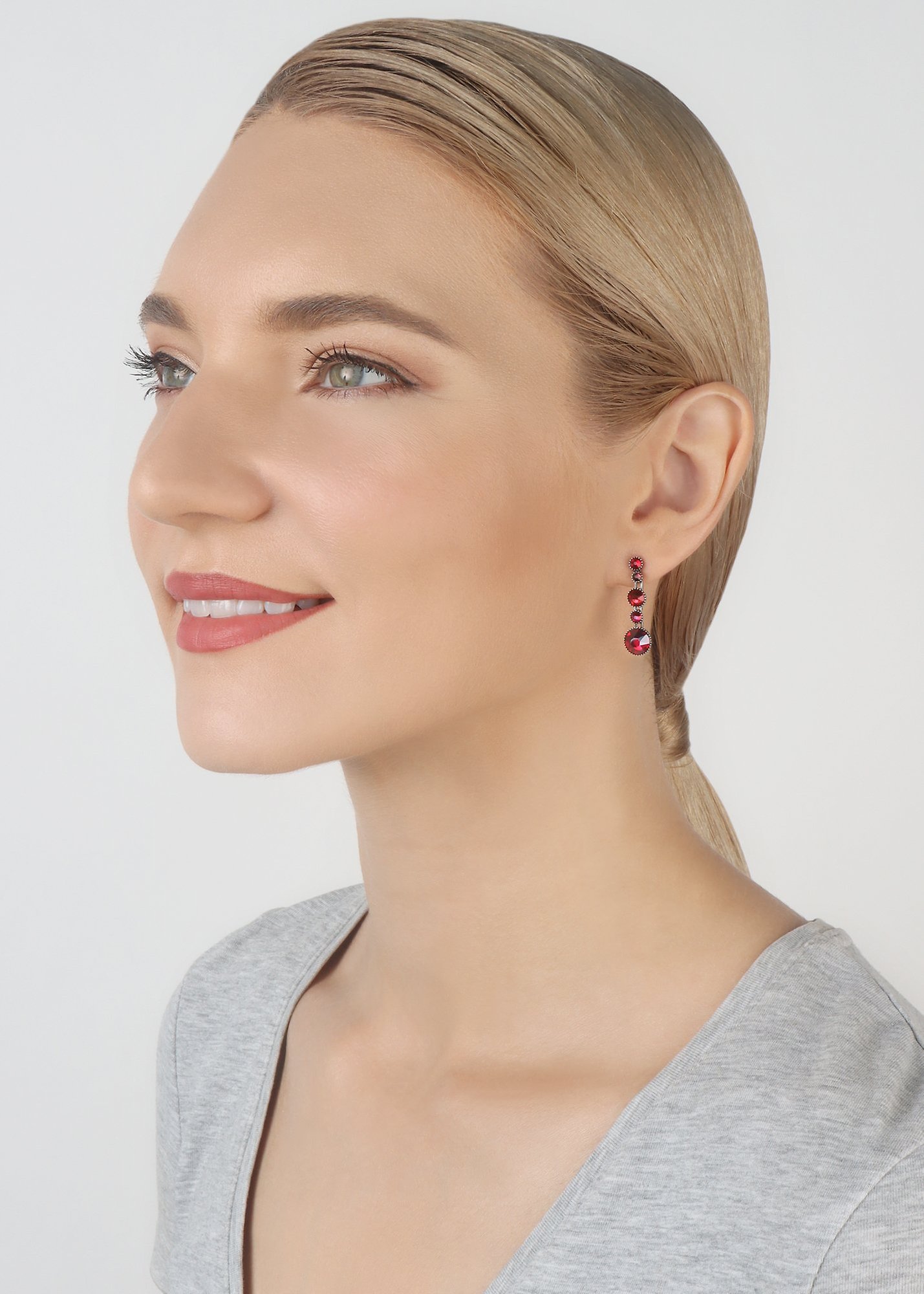 image pour Clou d'oreille pendant Water Cascade Rouge  