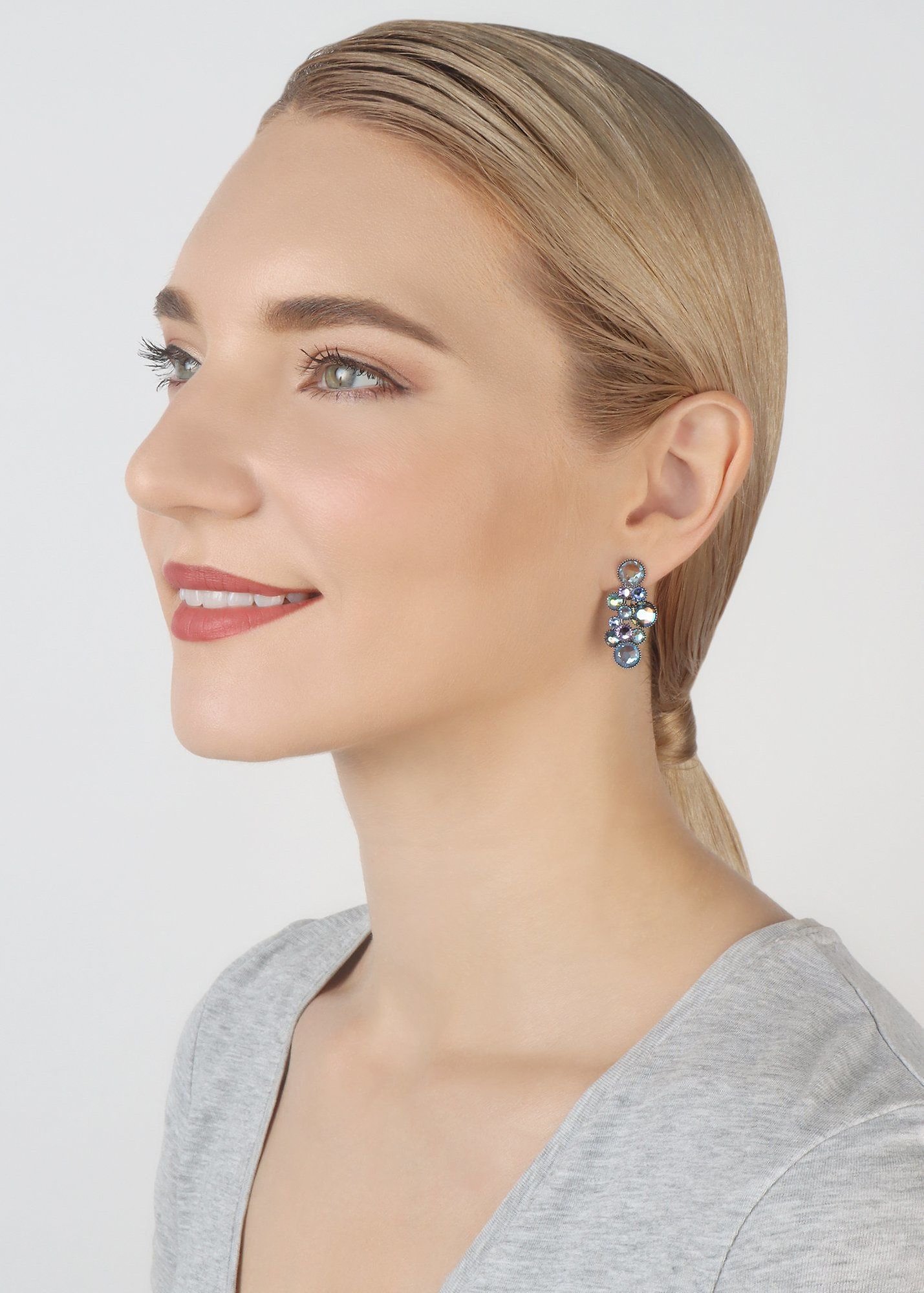Bild für Ohrstecker baumelnd Water Cascade Blau / Lila  