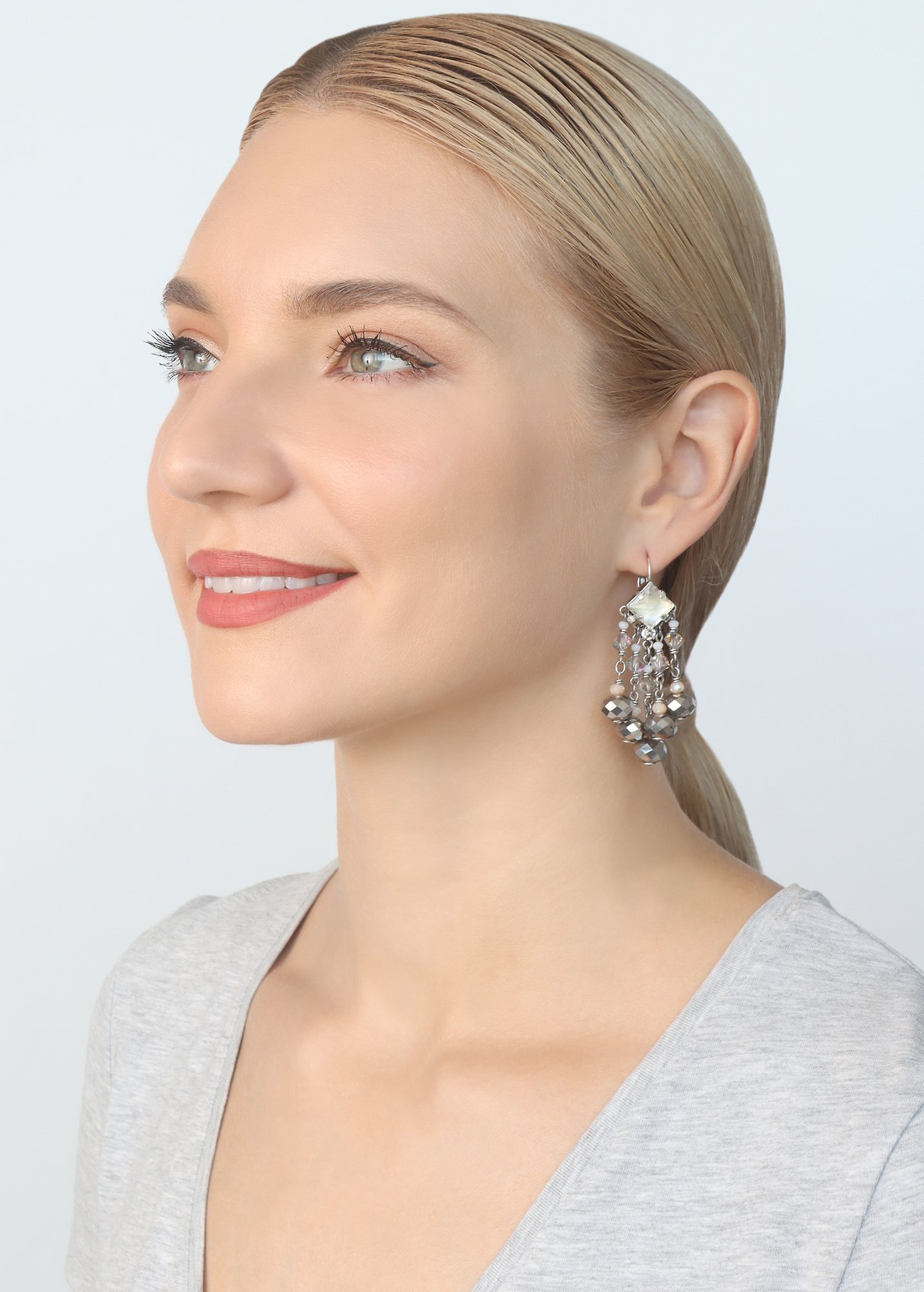 image pour Boucles d'oreilles Eurowire pendantes Indian Summer Blanc  