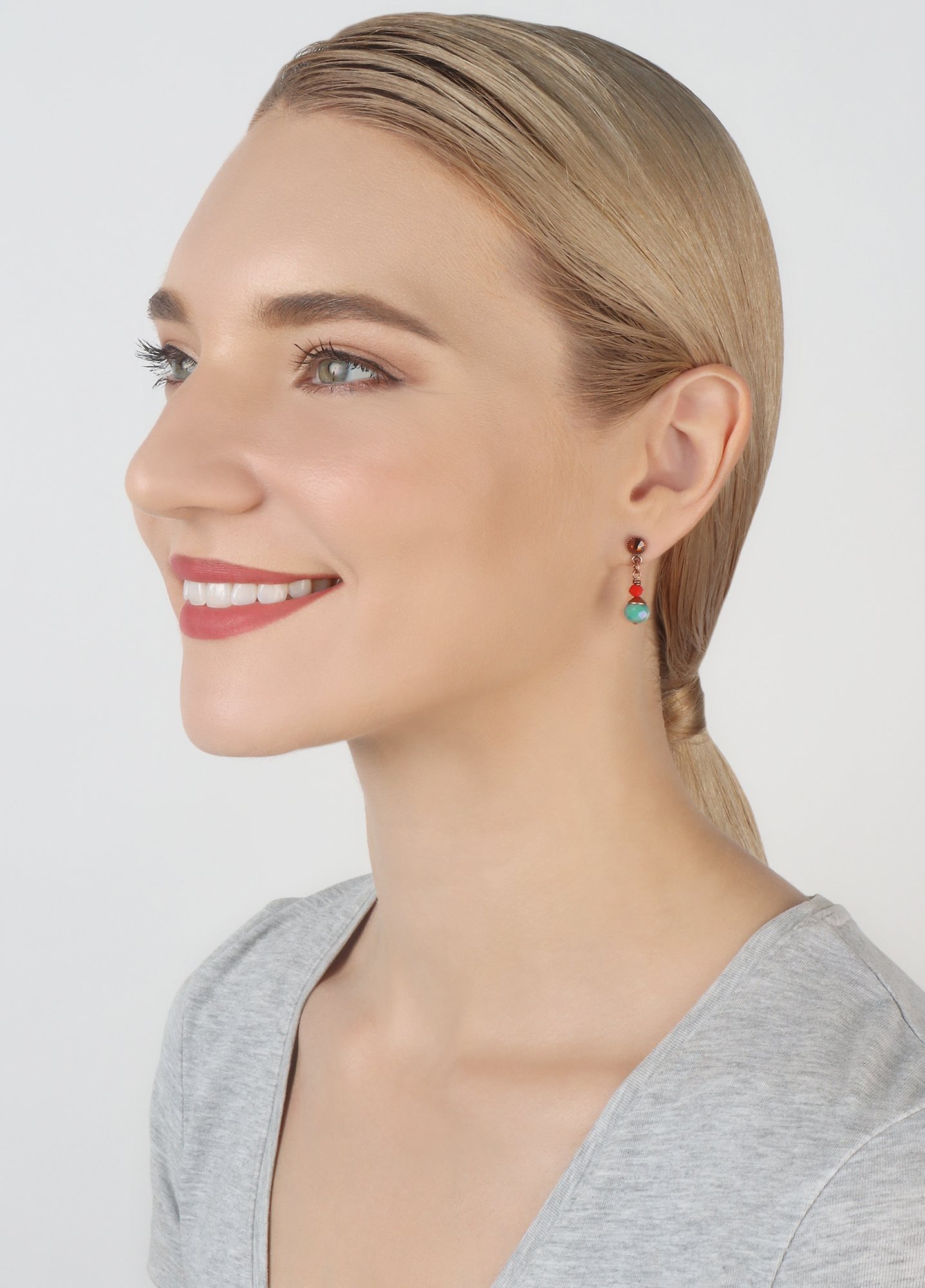 image for Earring Stud Dangling Indian Summer Orange  