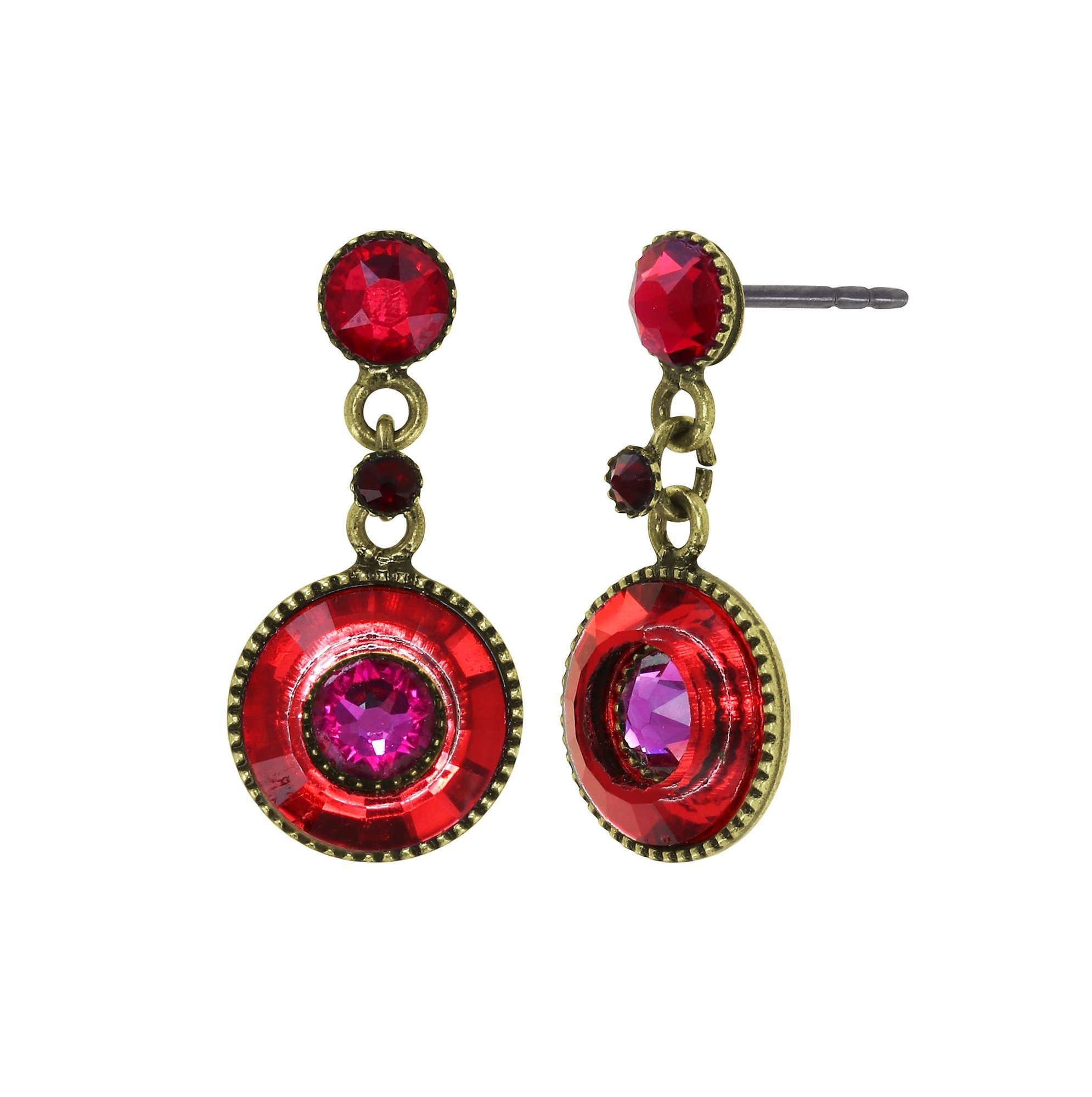 image for Earring Stud Dangling Donutissima Red  