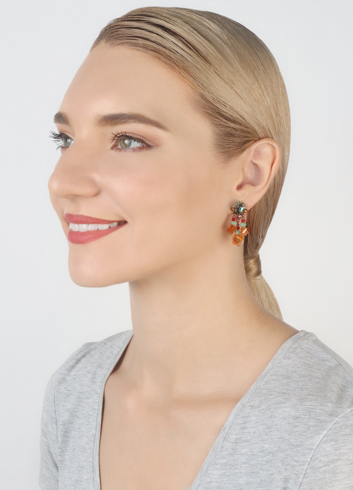 image pour Clou d'oreille pendant Indian Summer Orange  