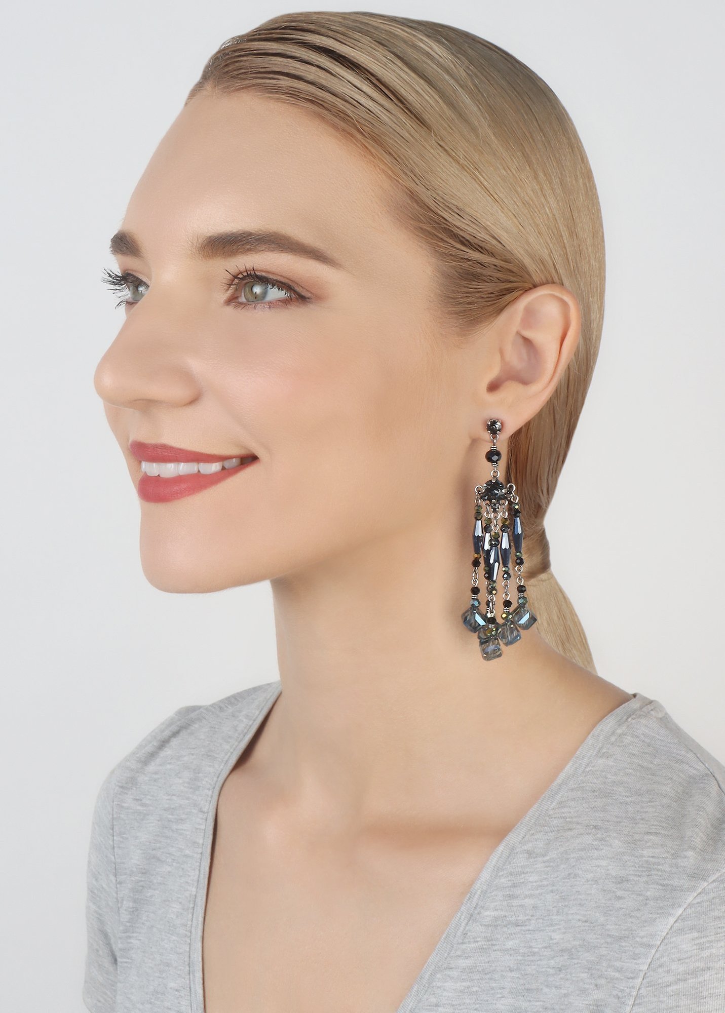 image pour Clou d'oreille pendant Indian Summer Noir  