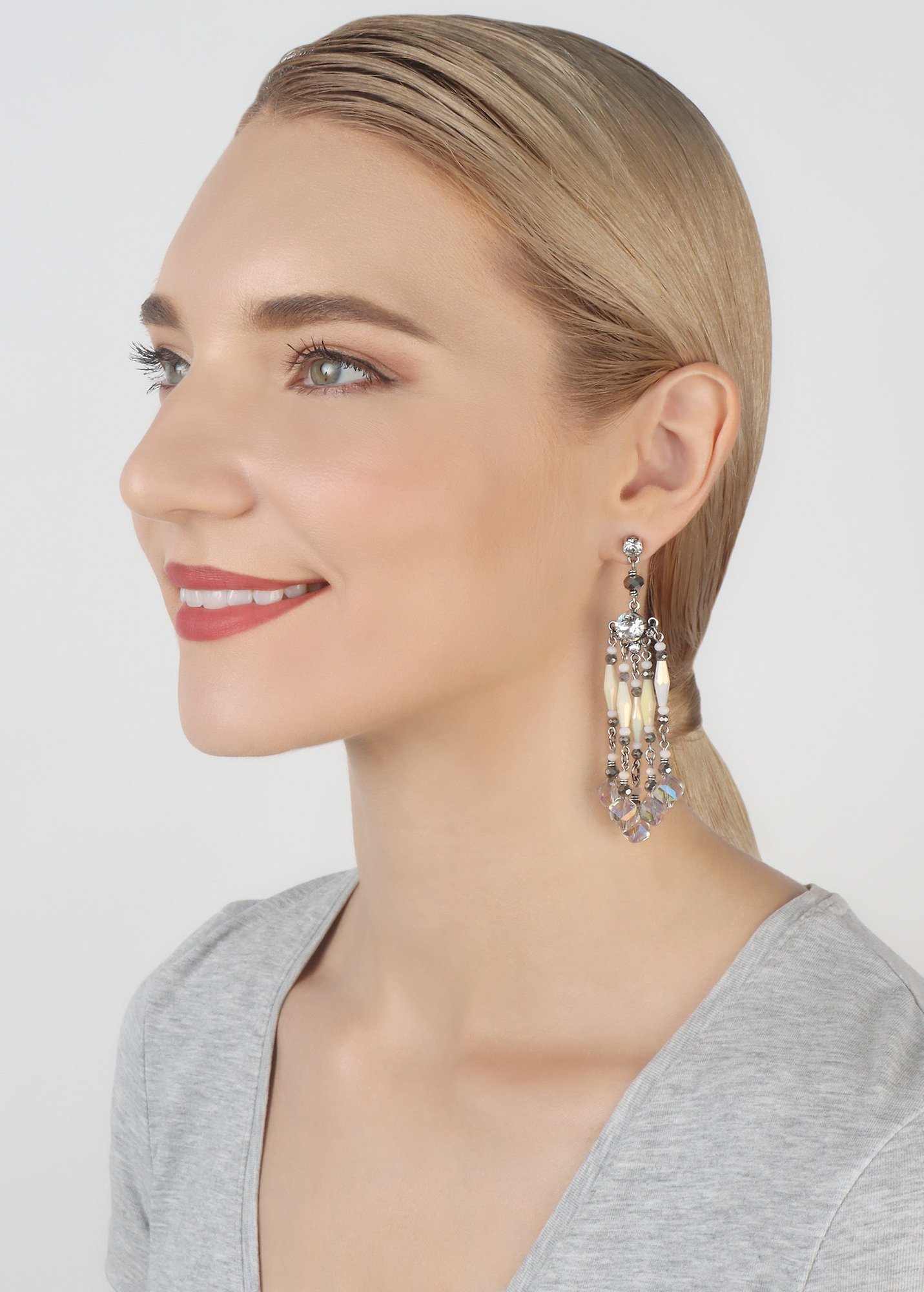 image pour Clou d'oreille pendant Indian Summer Blanc  