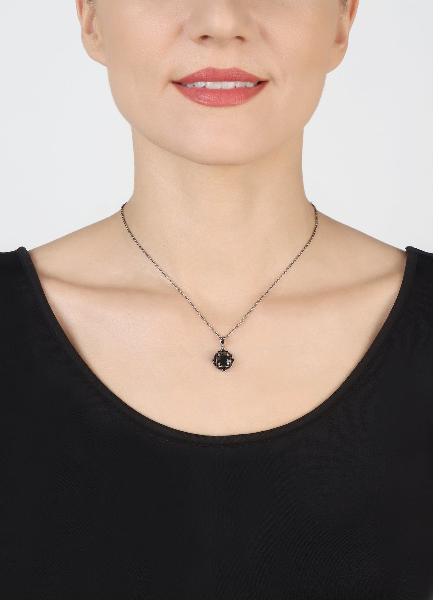 image for Necklace Pendant Byzantine Black  