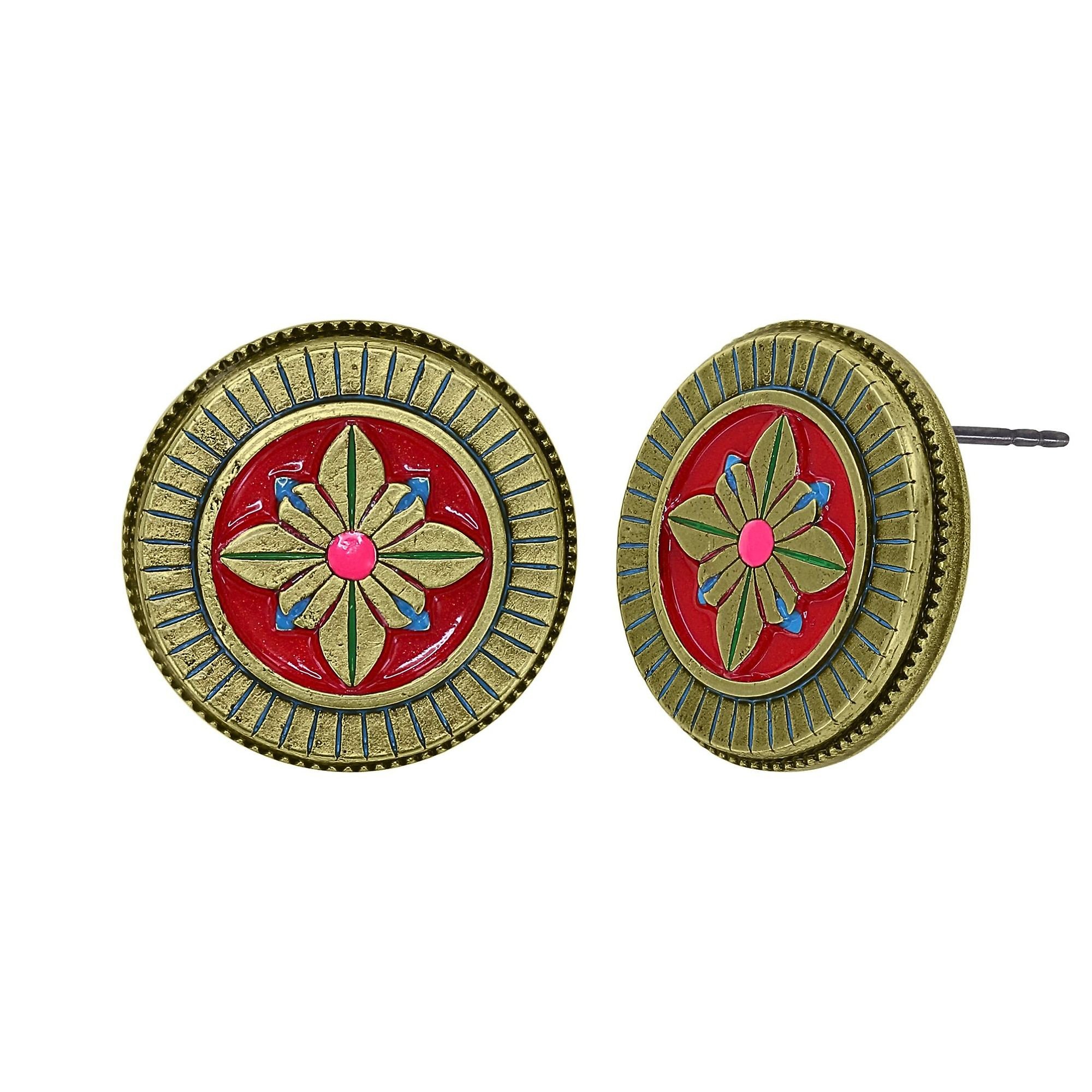 image for Earring stud Medallion Multi  size S
