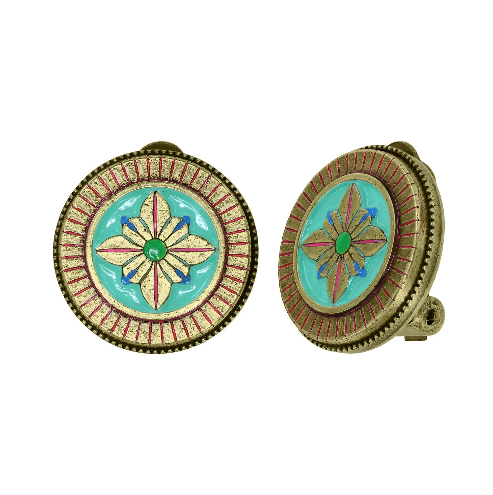 image for Earring Clip Medallion Multi  size S