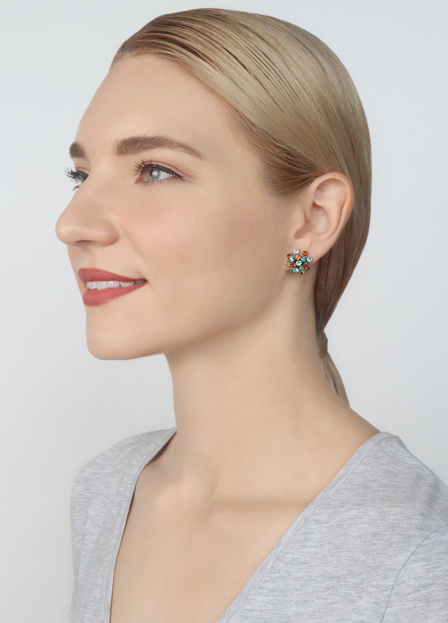 image pour Clou d'oreille Magic Fireball Bleu / Marron  mini