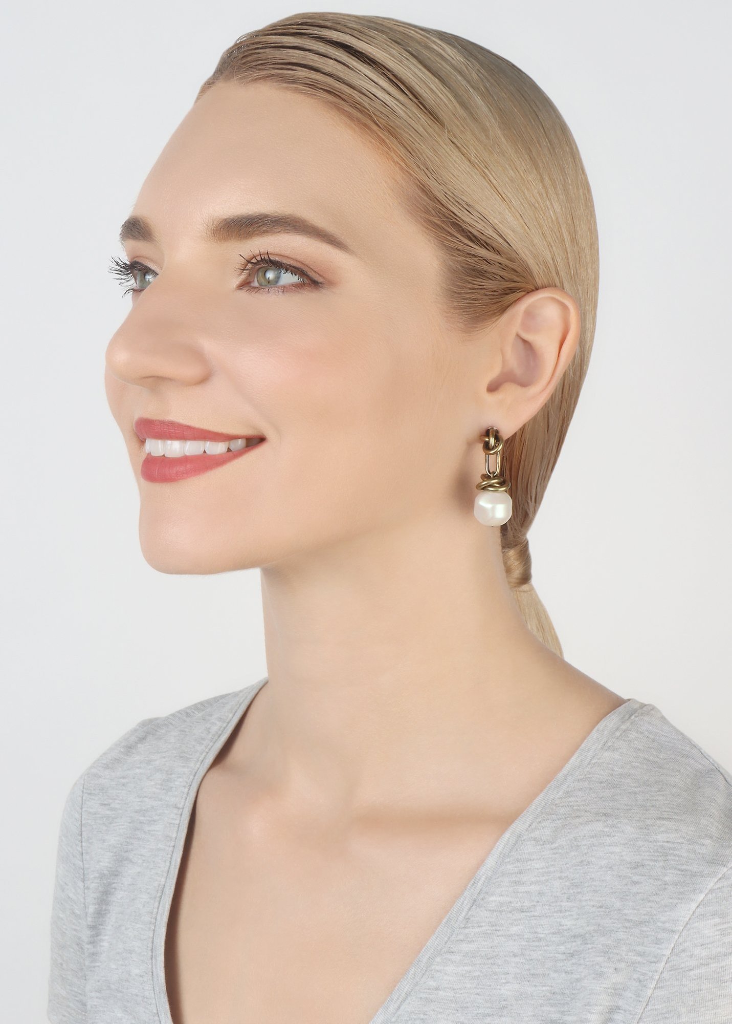 image for Earring Stud Dangling Free Spirit White  
