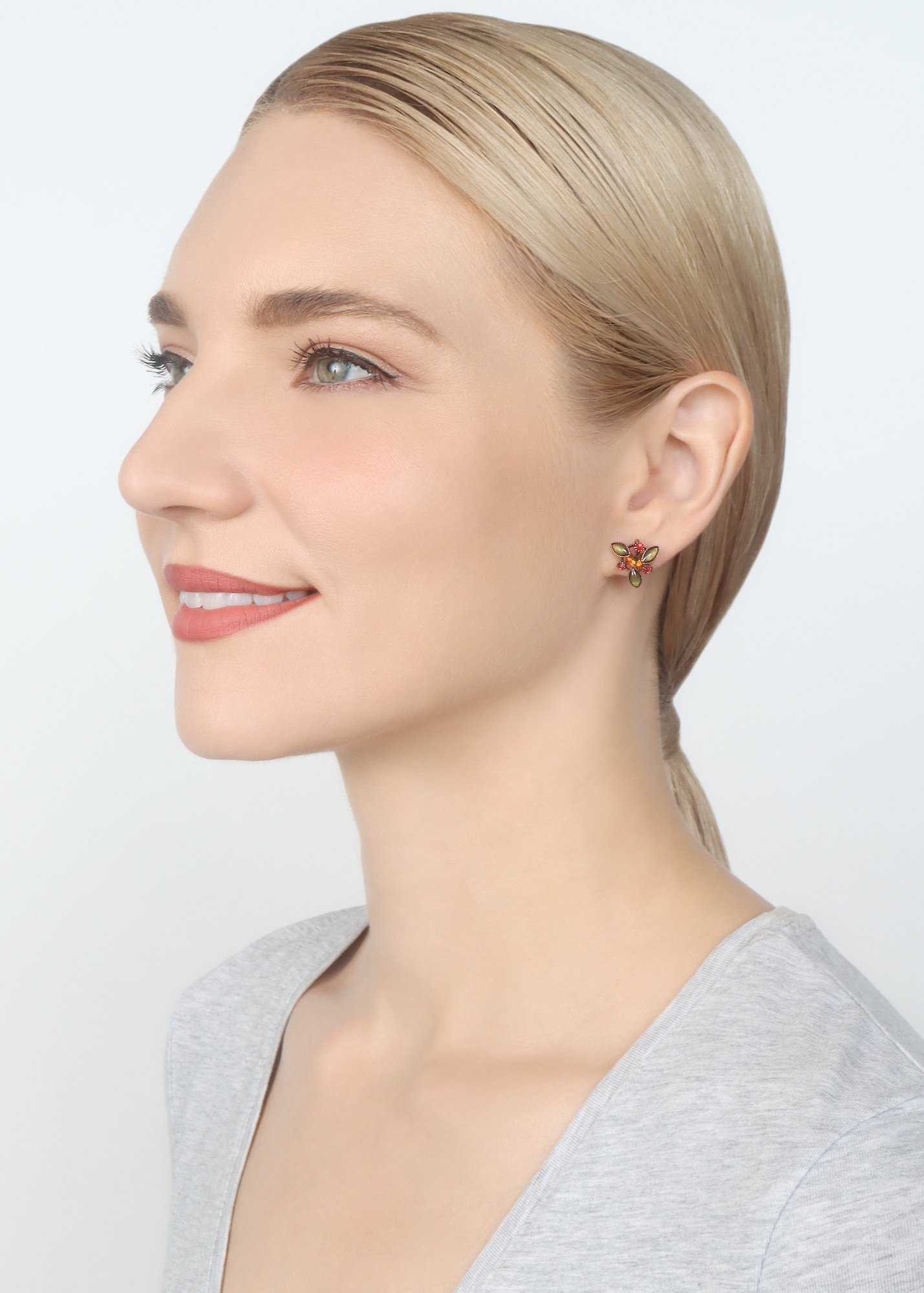 image for Earring Stud Alien Anemone Orange  size XS