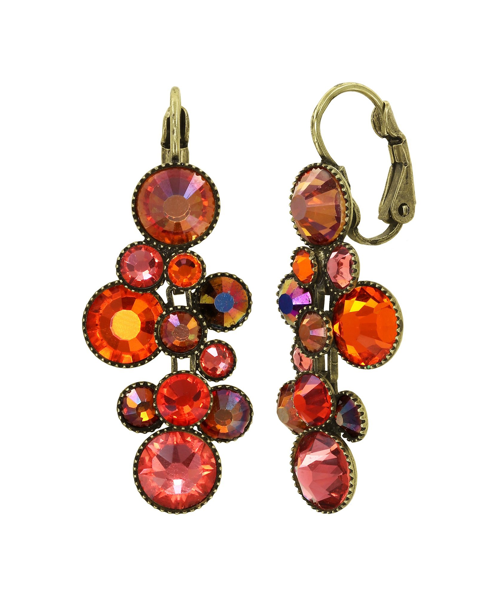 image pour Boucles d'oreilles Eurowire pendantes Water Cascade Coralline / Orange  