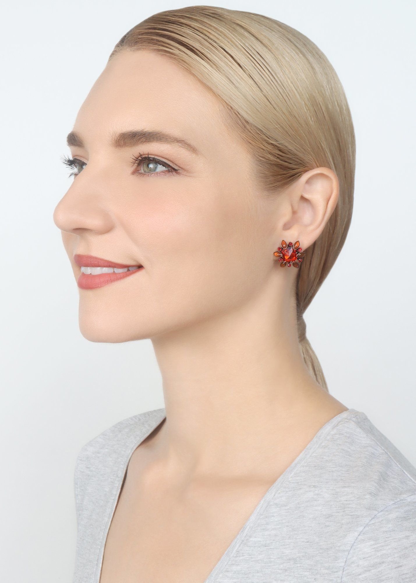 image for Earring Stud Alien Anemone Orange  size S