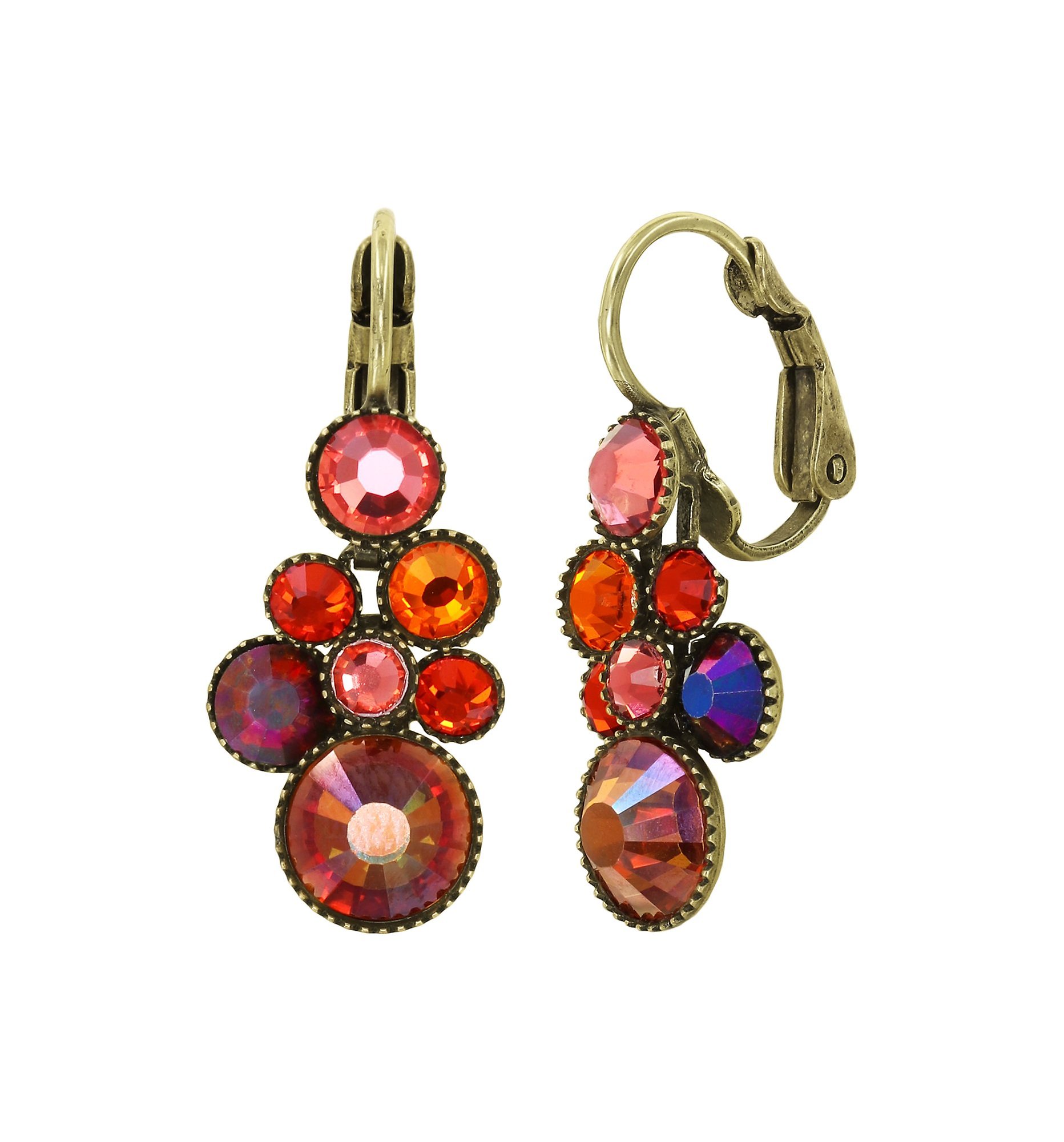 image pour Boucles d'oreilles Eurowire pendantes Water Cascade Coralline / Orange  