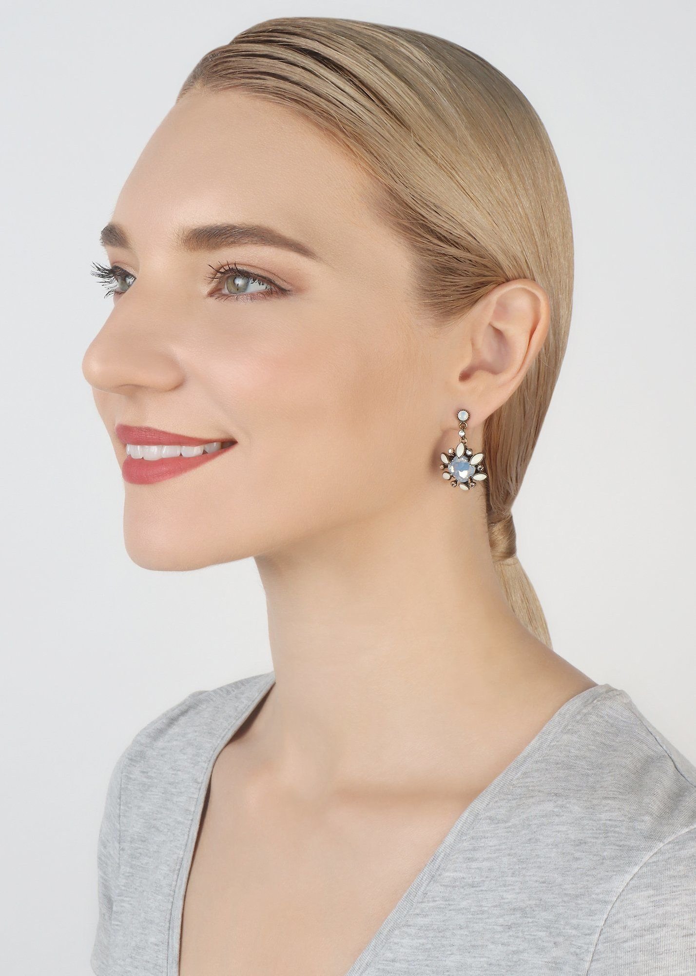 image pour Clou d'oreille pendant Alien Anemone Blanc  size S