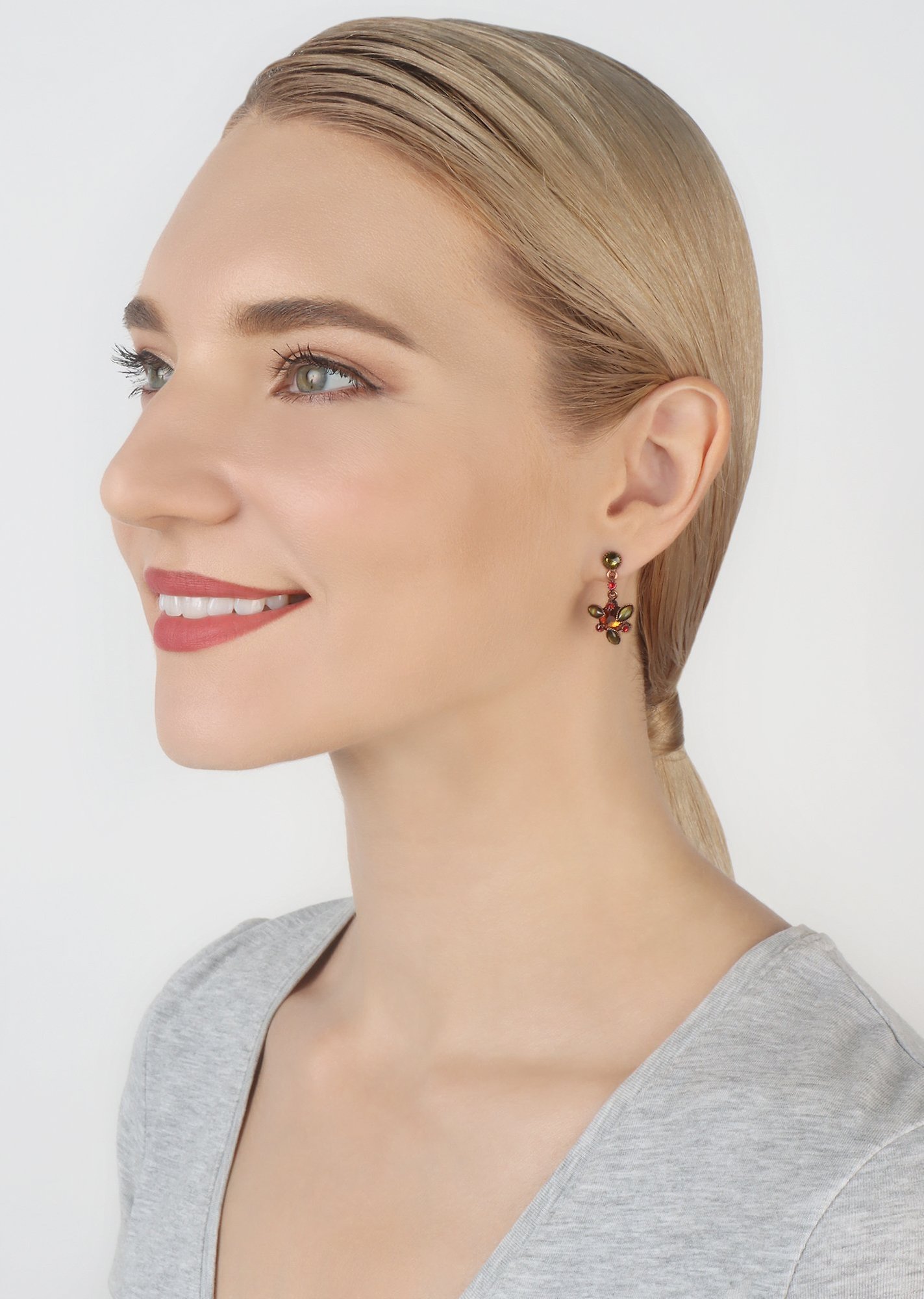 image for Earring Stud Dangling Alien Anemone Orange  size XS