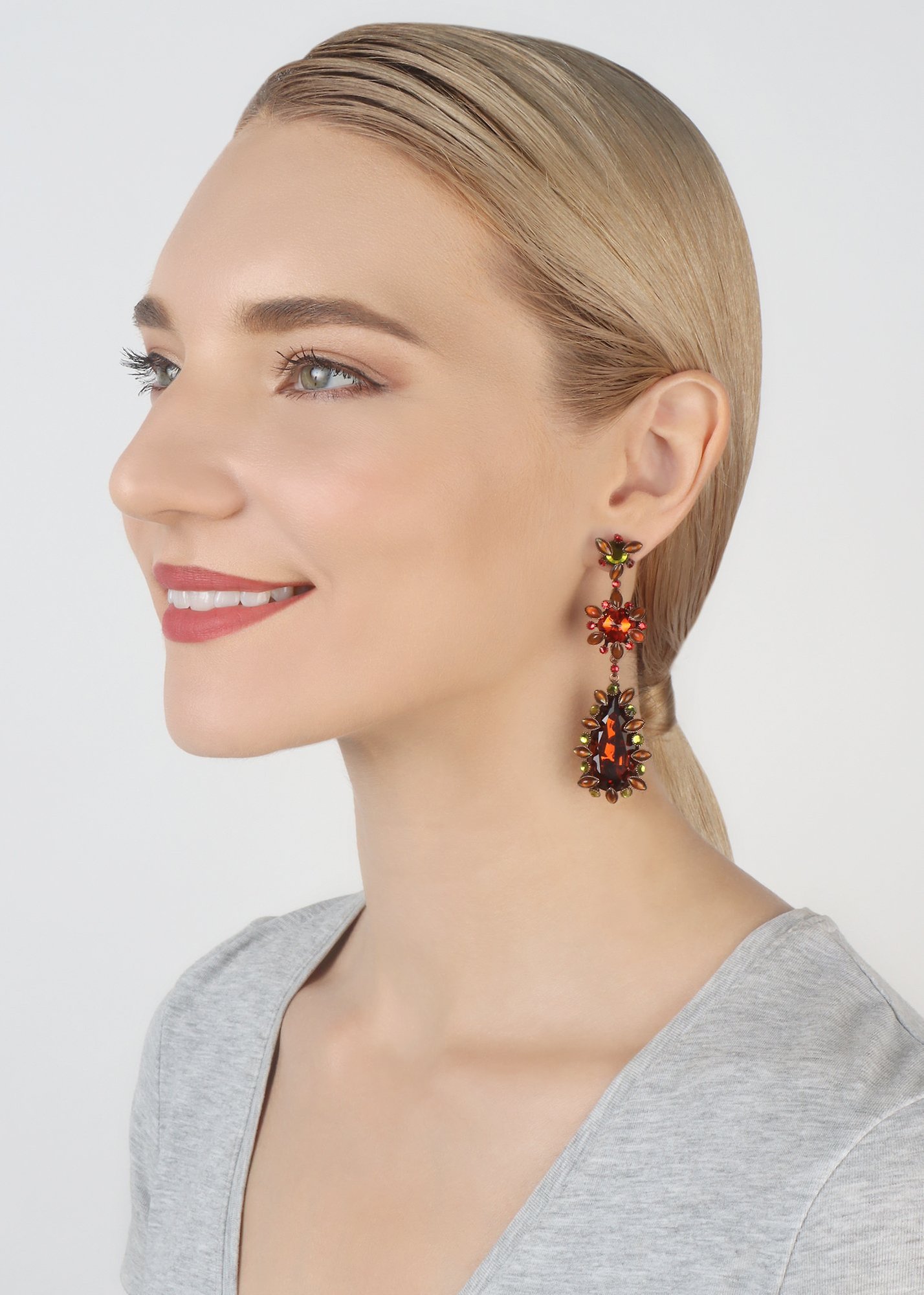 image pour Clou d'oreille pendant Alien Anemone Orange  size L