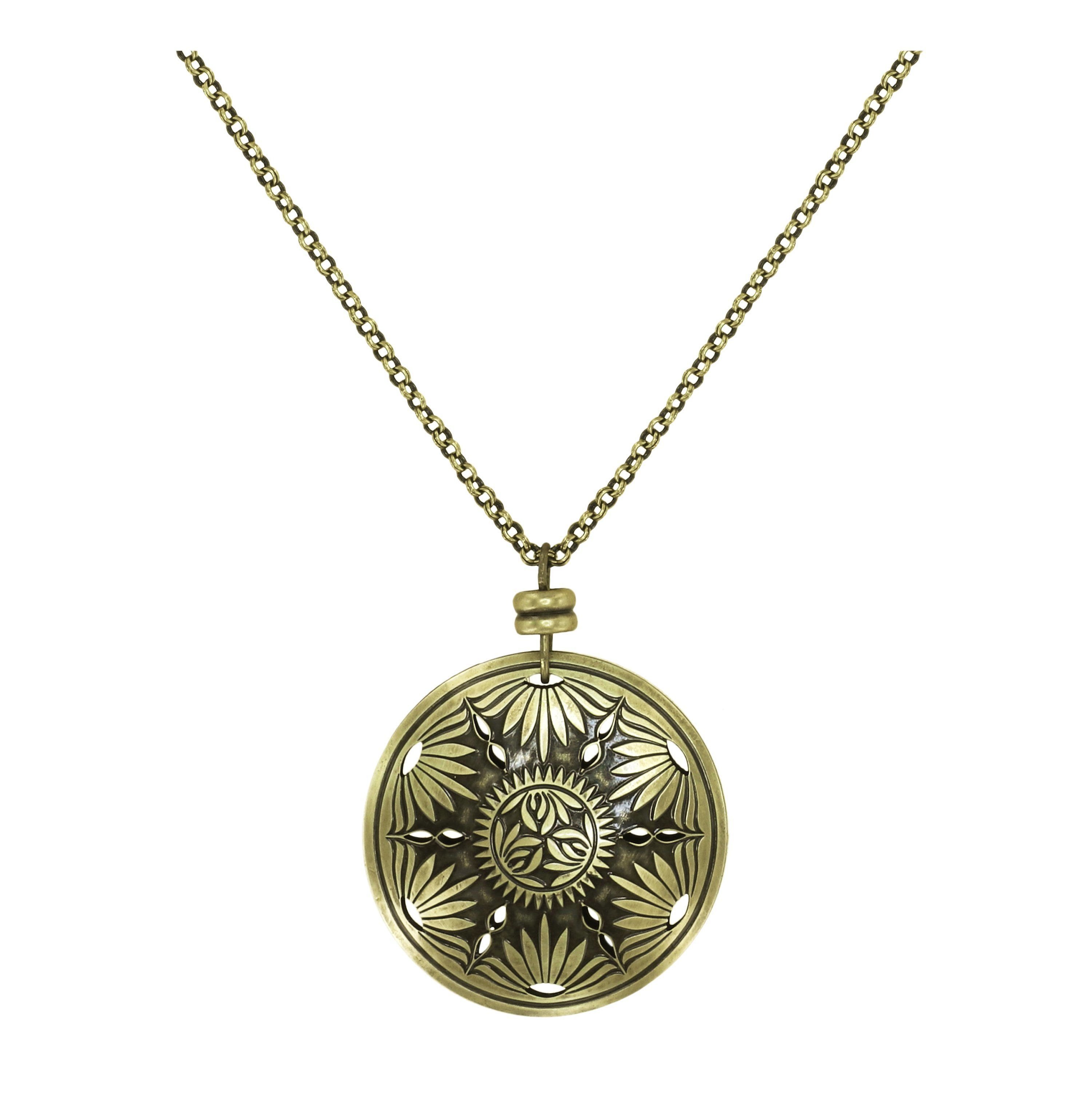 image for Necklace Pendant Shades of Light Brass  size XL