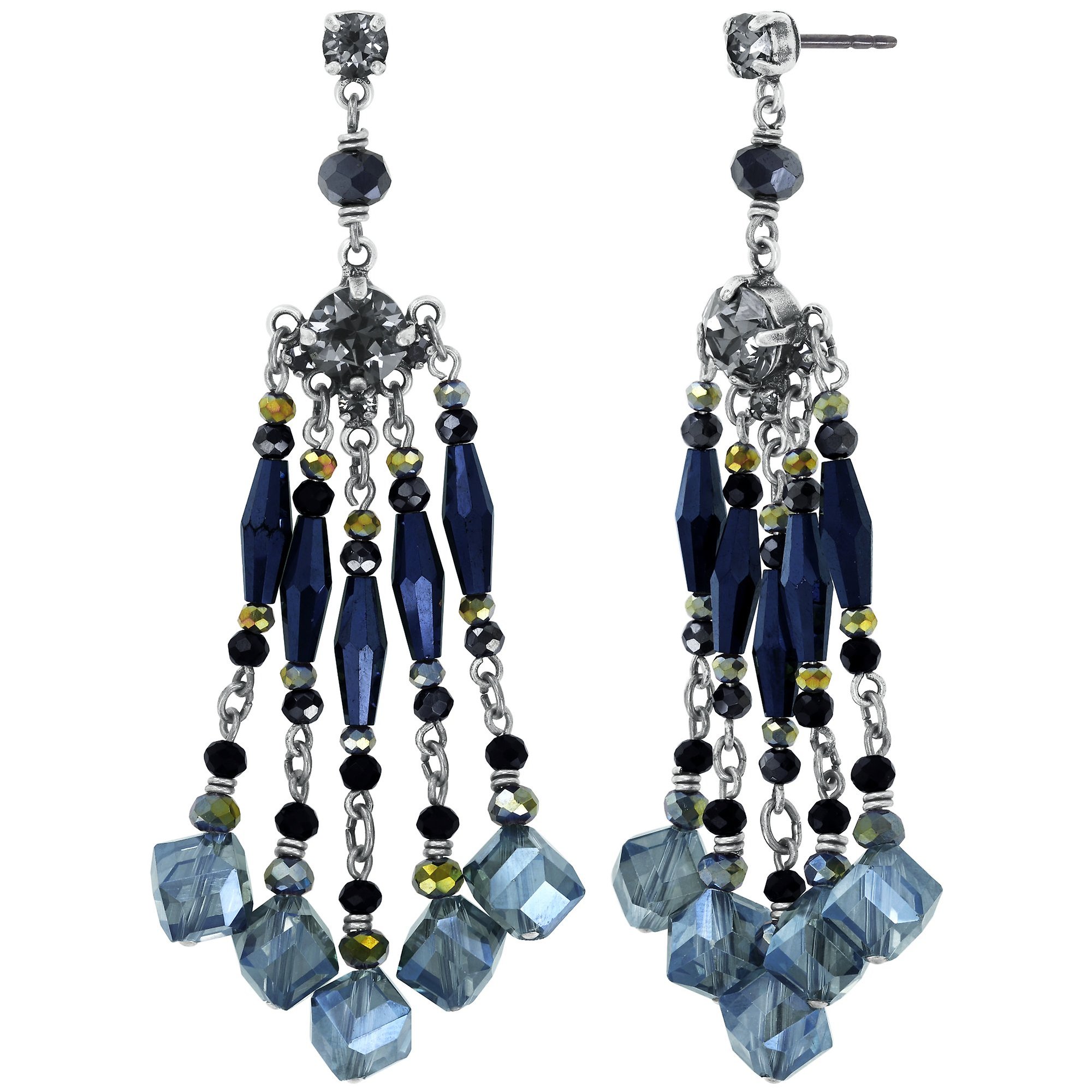 image for Earring stud dangling Indian Summer Black  