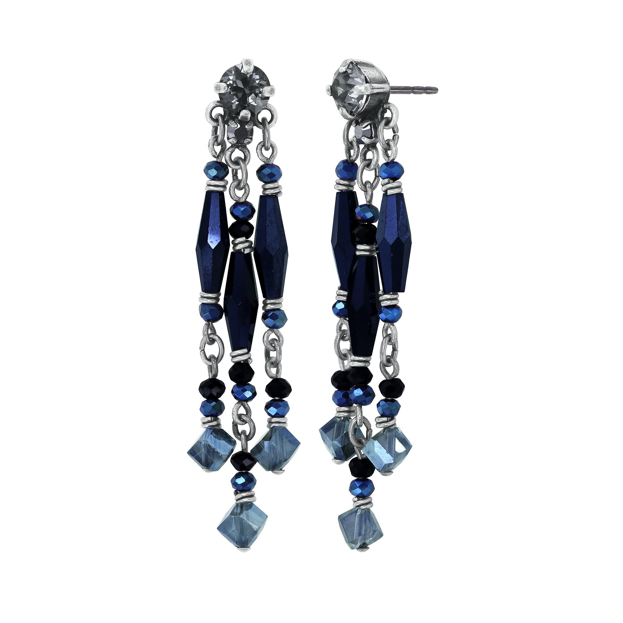 image for Earring Stud Dangling Indian Summer Black  