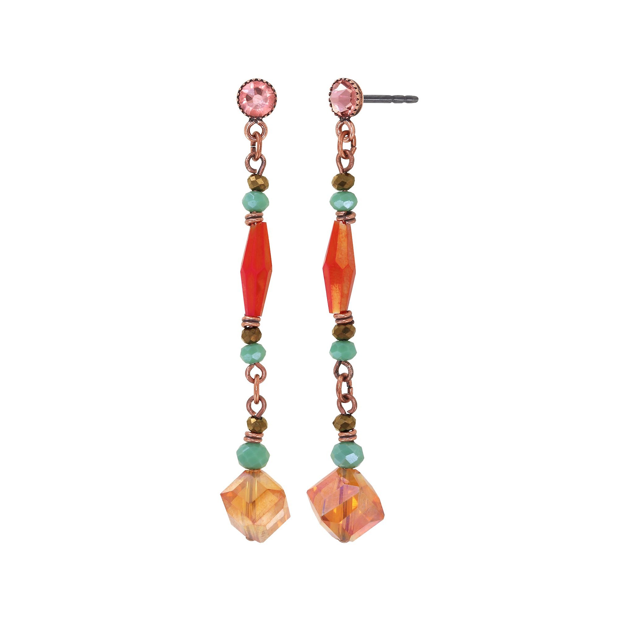 image for Earring Stud Dangling Indian Summer Orange  