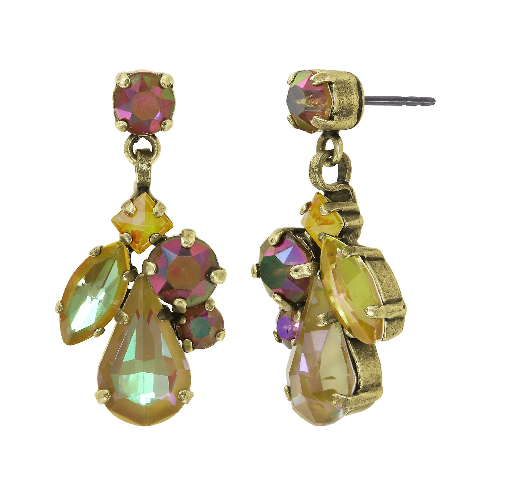 image for Earring stud dangling Afternoon Tea de Luxe Brown  