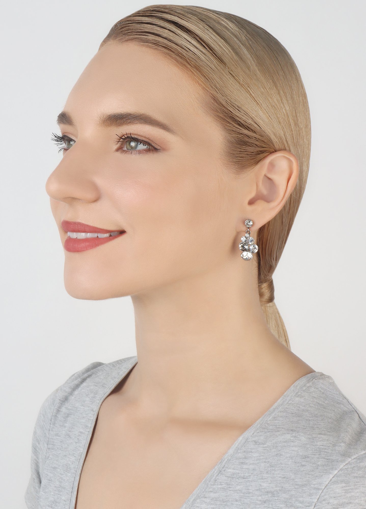 Bild für Ohrstecker baumelnd Petit Glamour Grau  