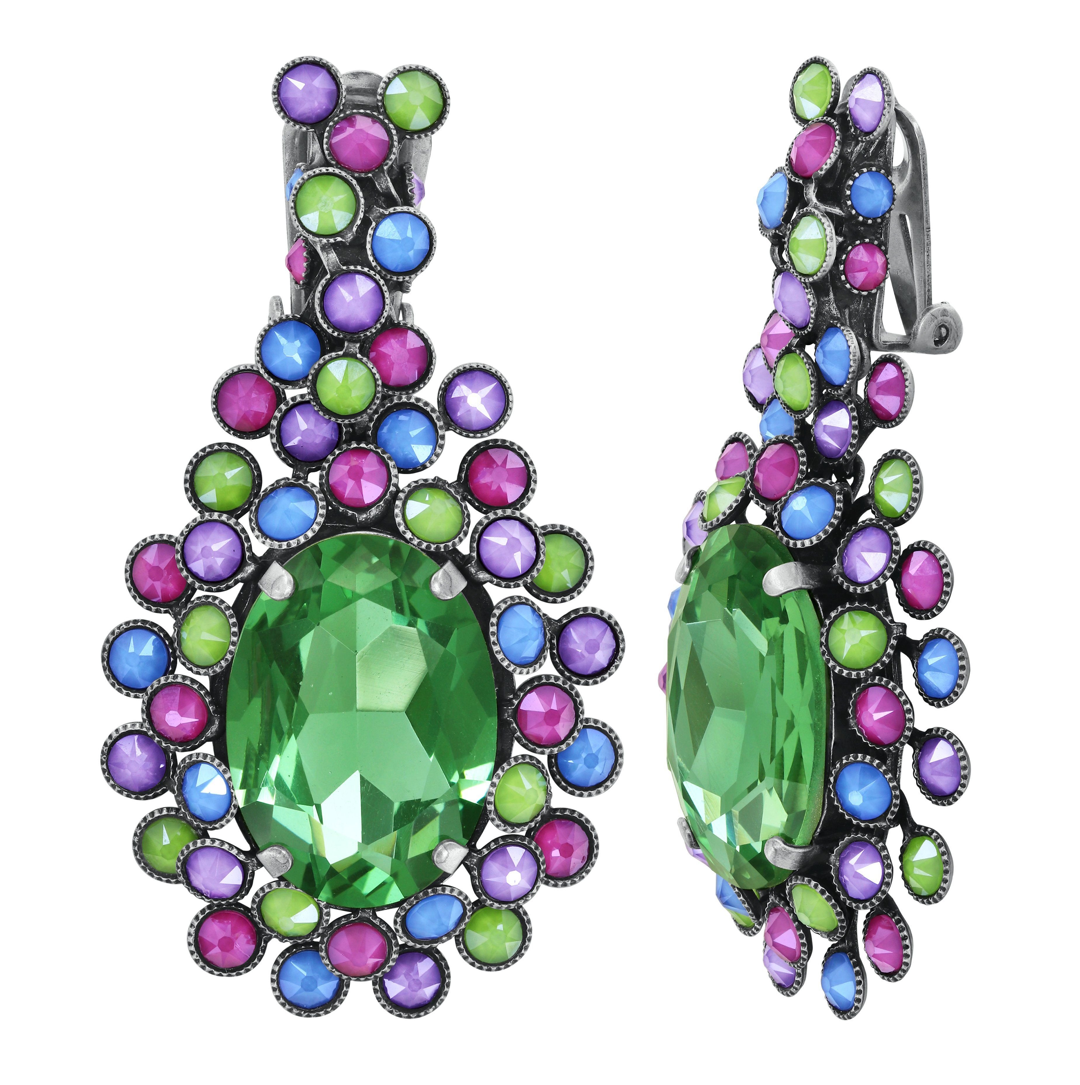 image pour Boucle d'oreille Clip pendante Caviar Treasure Multi Pastel  