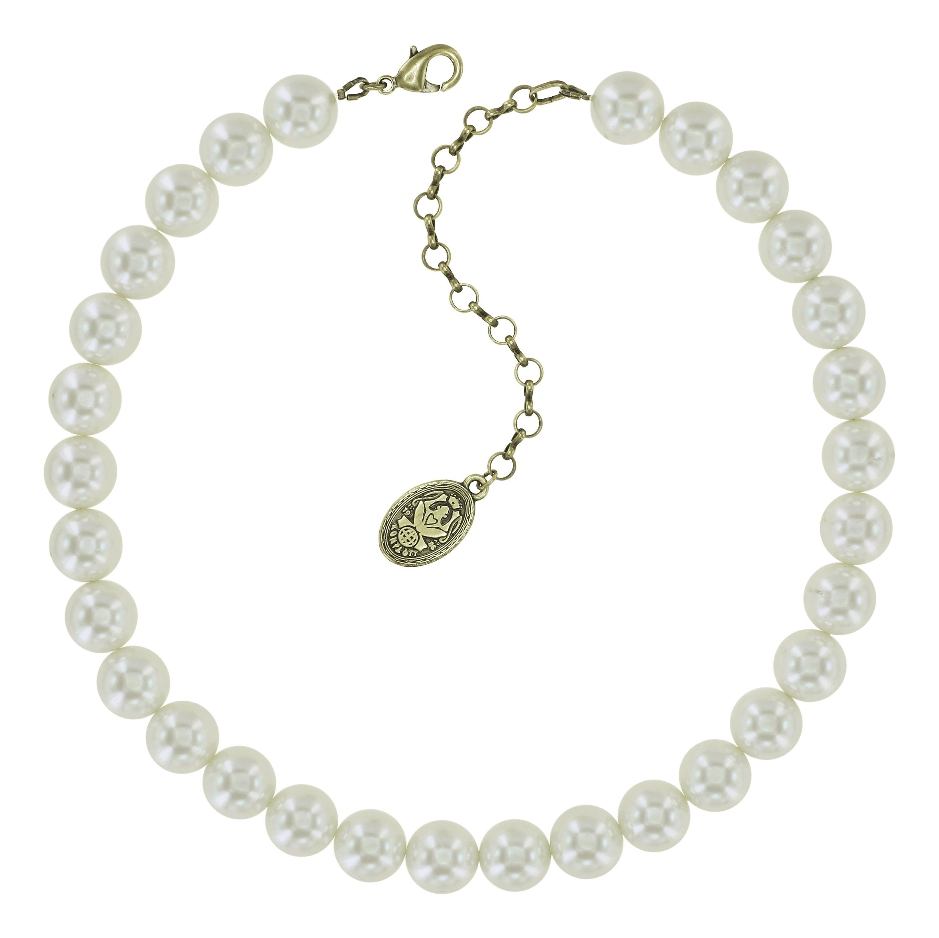 image for Necklace Spikes and Pearls Beige / White  