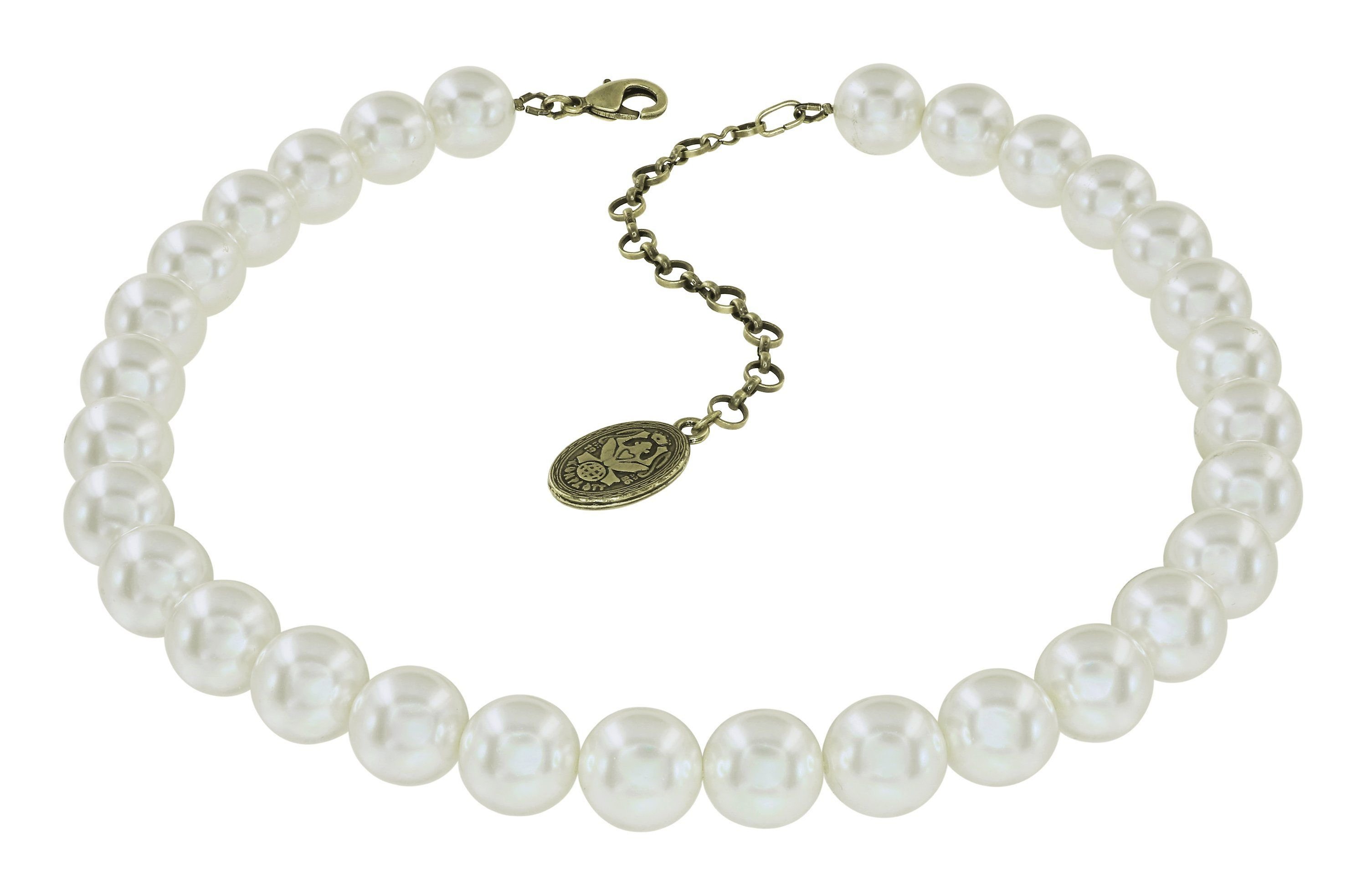 image pour Collier Spikes and Pearls Beige / Blanc  