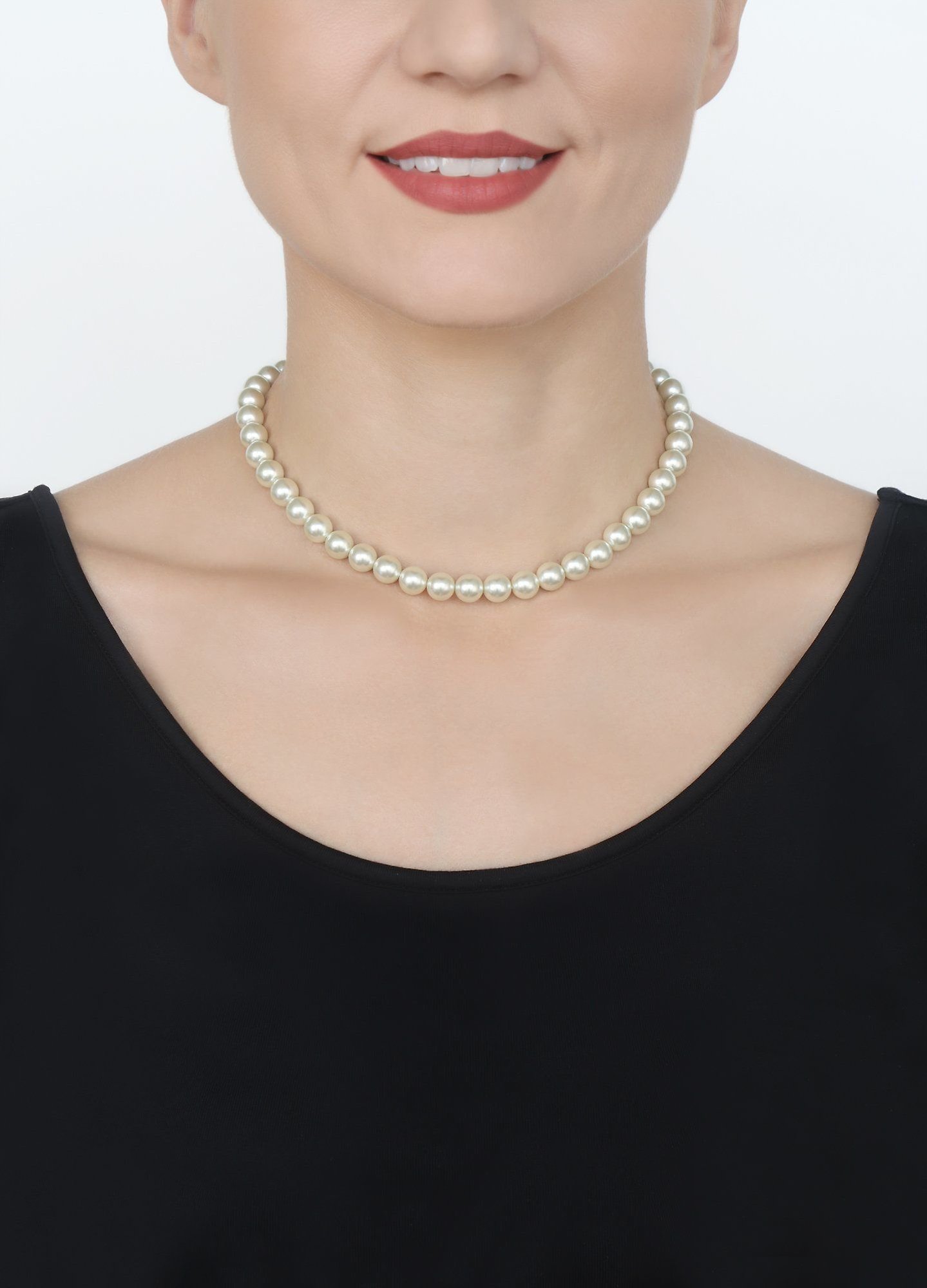 image for Necklace Spikes and Pearls Beige / White  