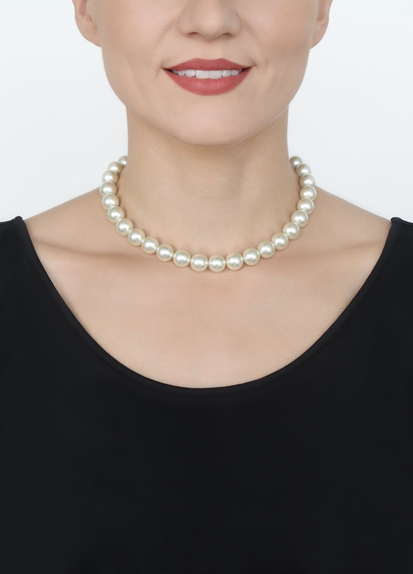 image for Necklace Spikes and Pearls Beige / White  