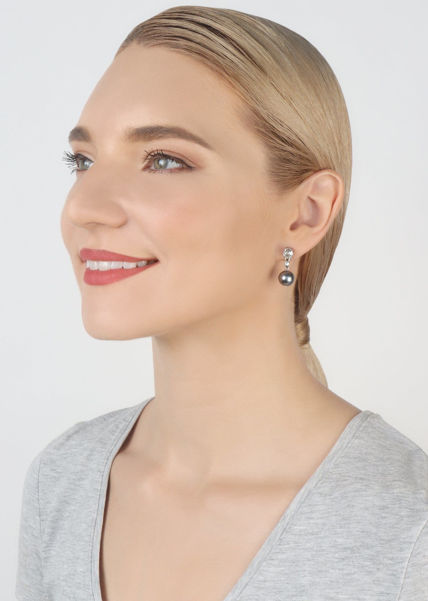 image pour Clou d'oreille pendant Spikes and Pearls Noir / Blanc  