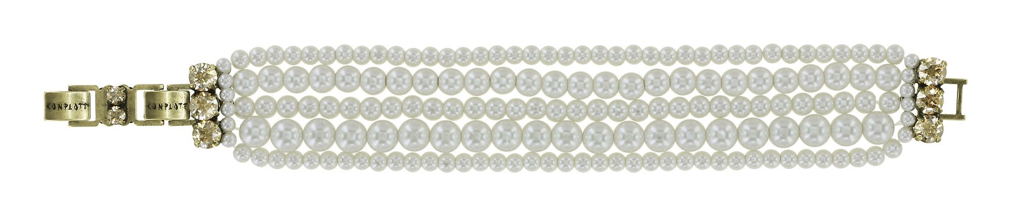image for Bracelet Spikes and Pearls Beige / White  