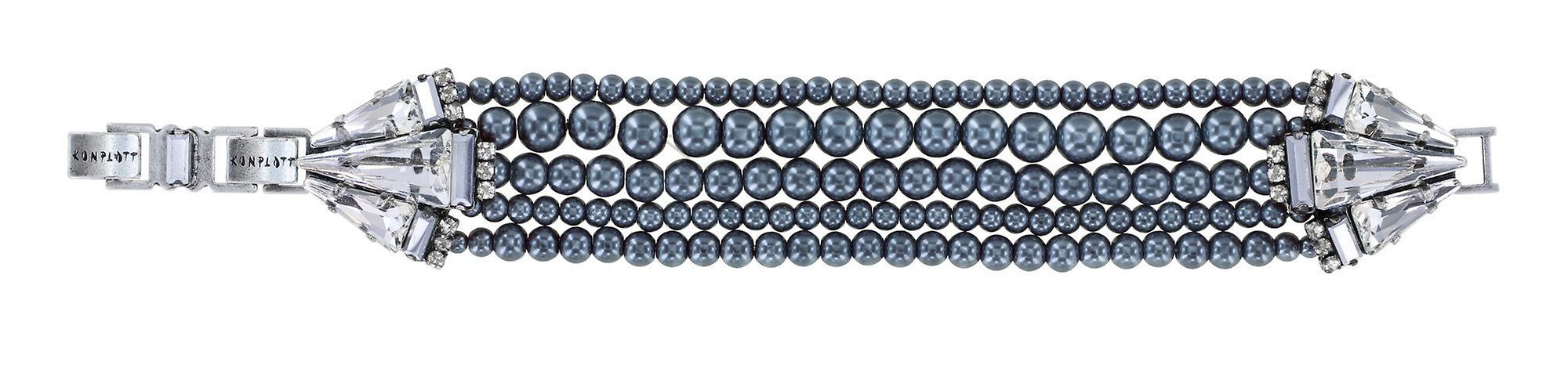 image for Bracelet Spikes and Pearls Black / White  size M