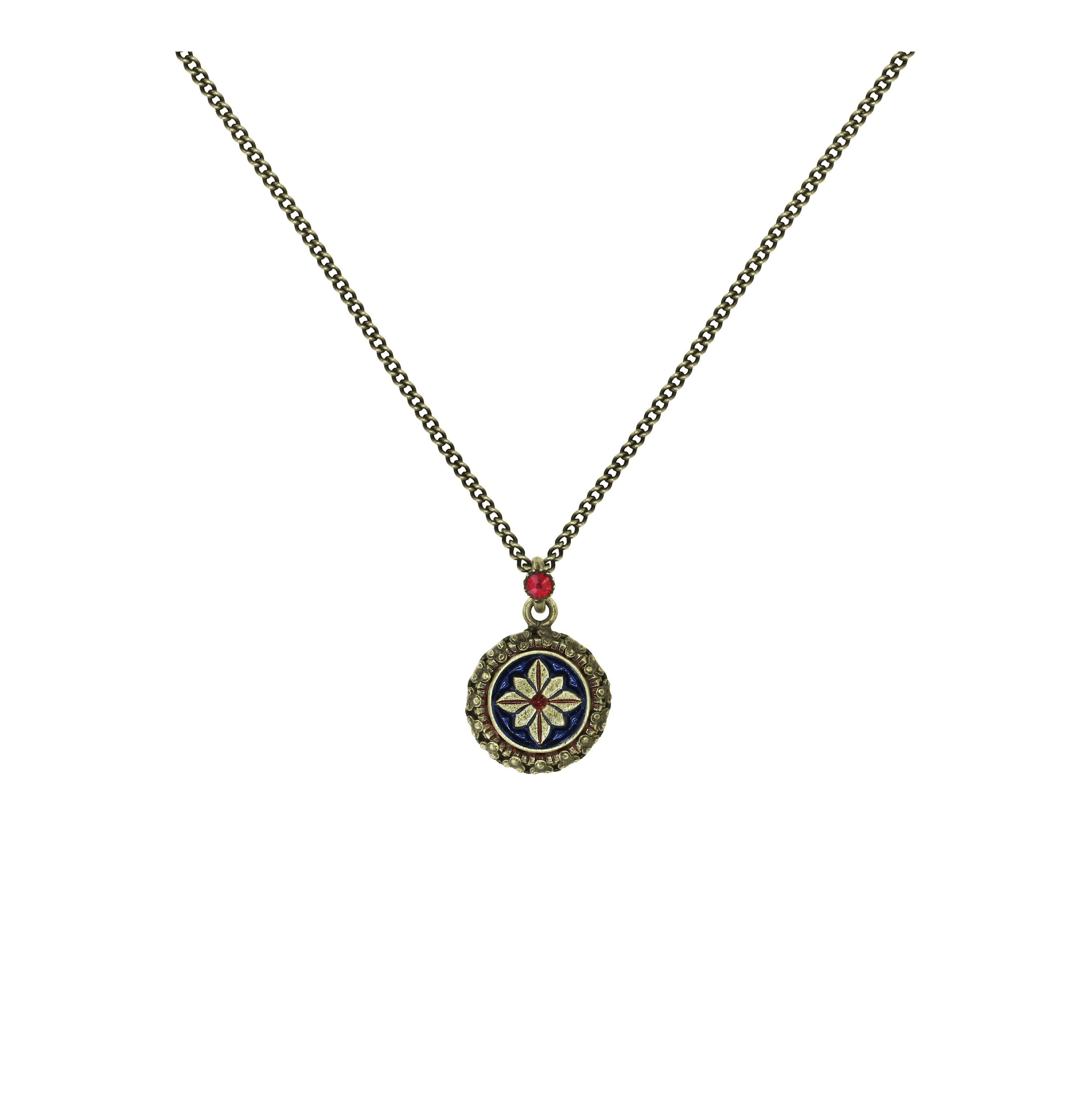 image for Necklace Pendant Medallion Glam Red  size XS
