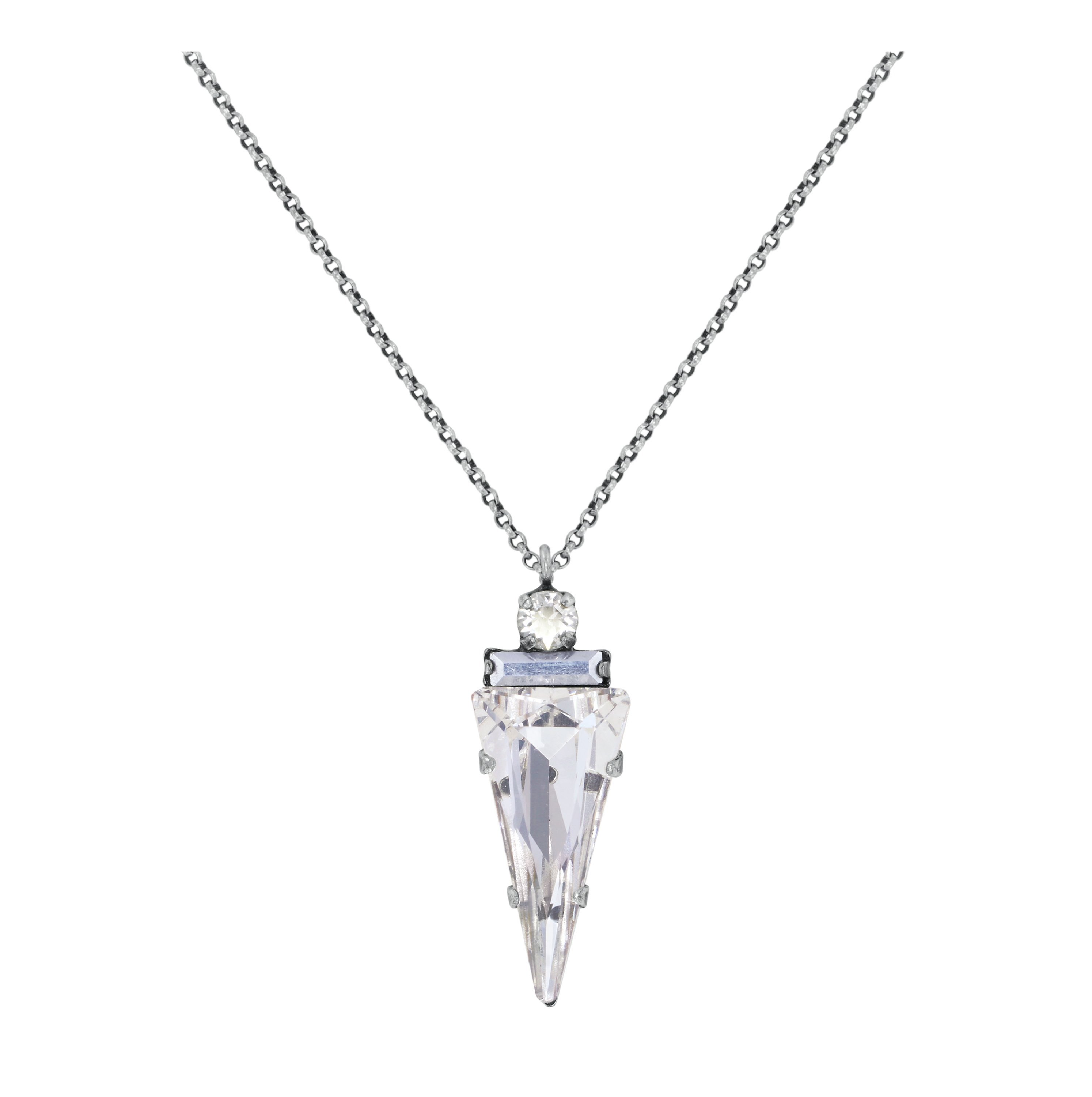 Bild für Halskette h&auml;ngend (lang) Spikes and Pearls Schwarz / Weiß  Größe L