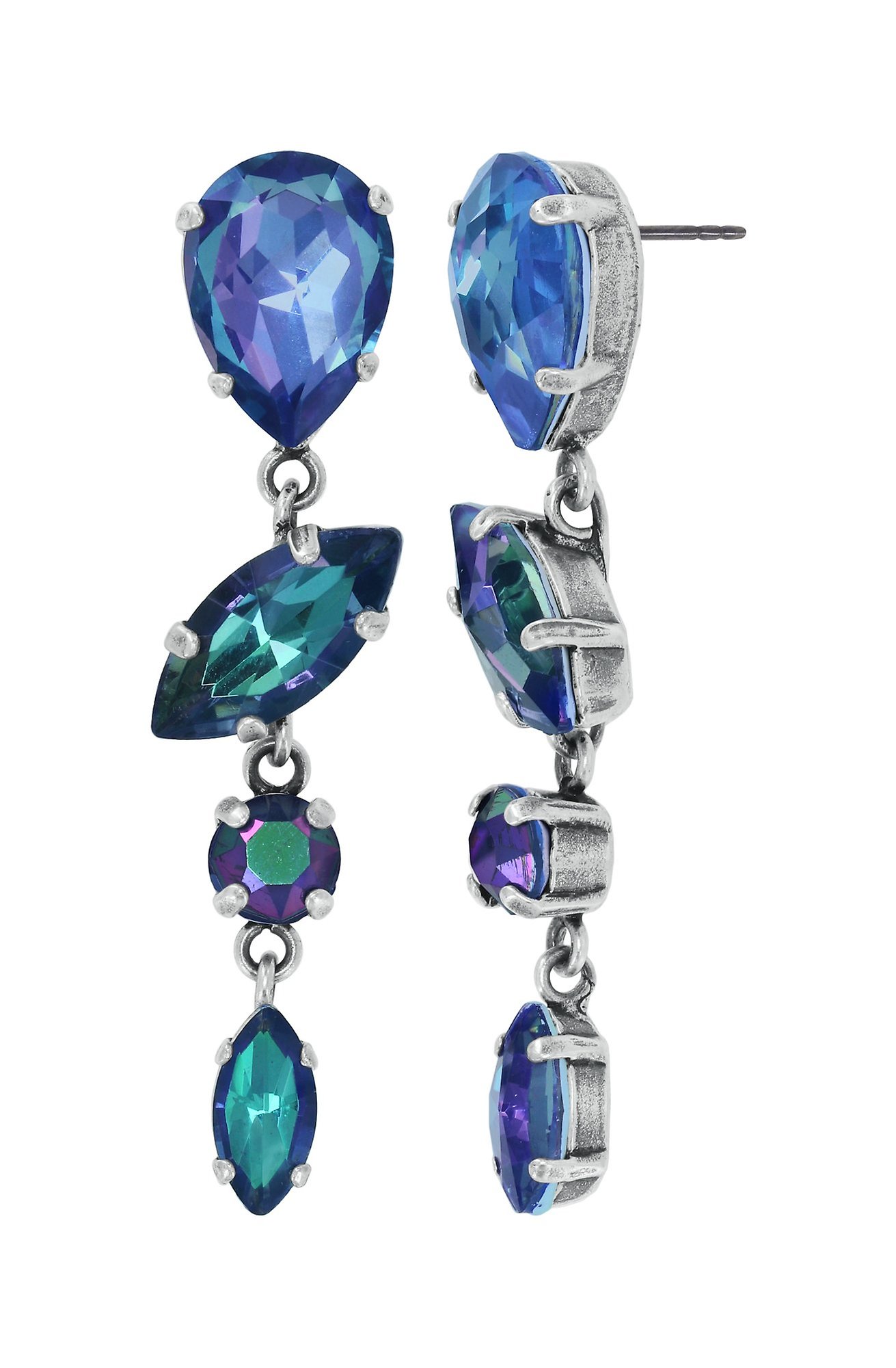 image for Earring stud dangling Afternoon Tea de Luxe Blue  