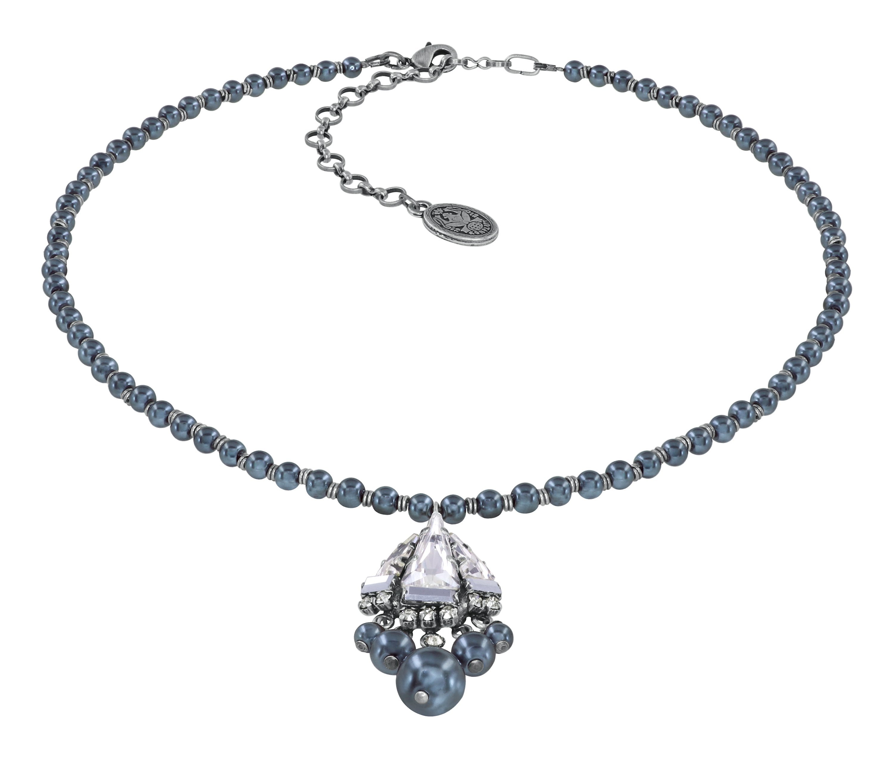 image pour Collier Spikes and Pearls Noir / Blanc  size S