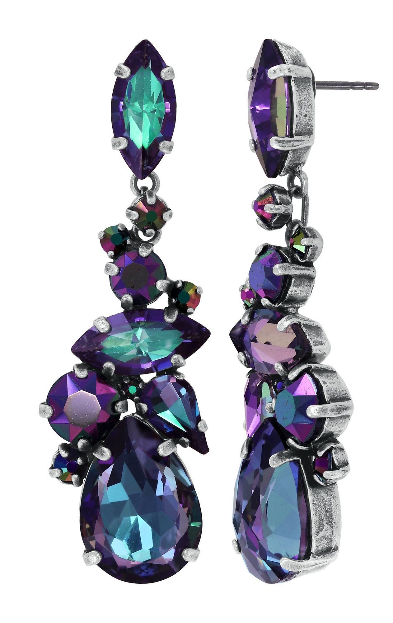 image for Earring stud dangling Afternoon Tea de Luxe Black / Lila  