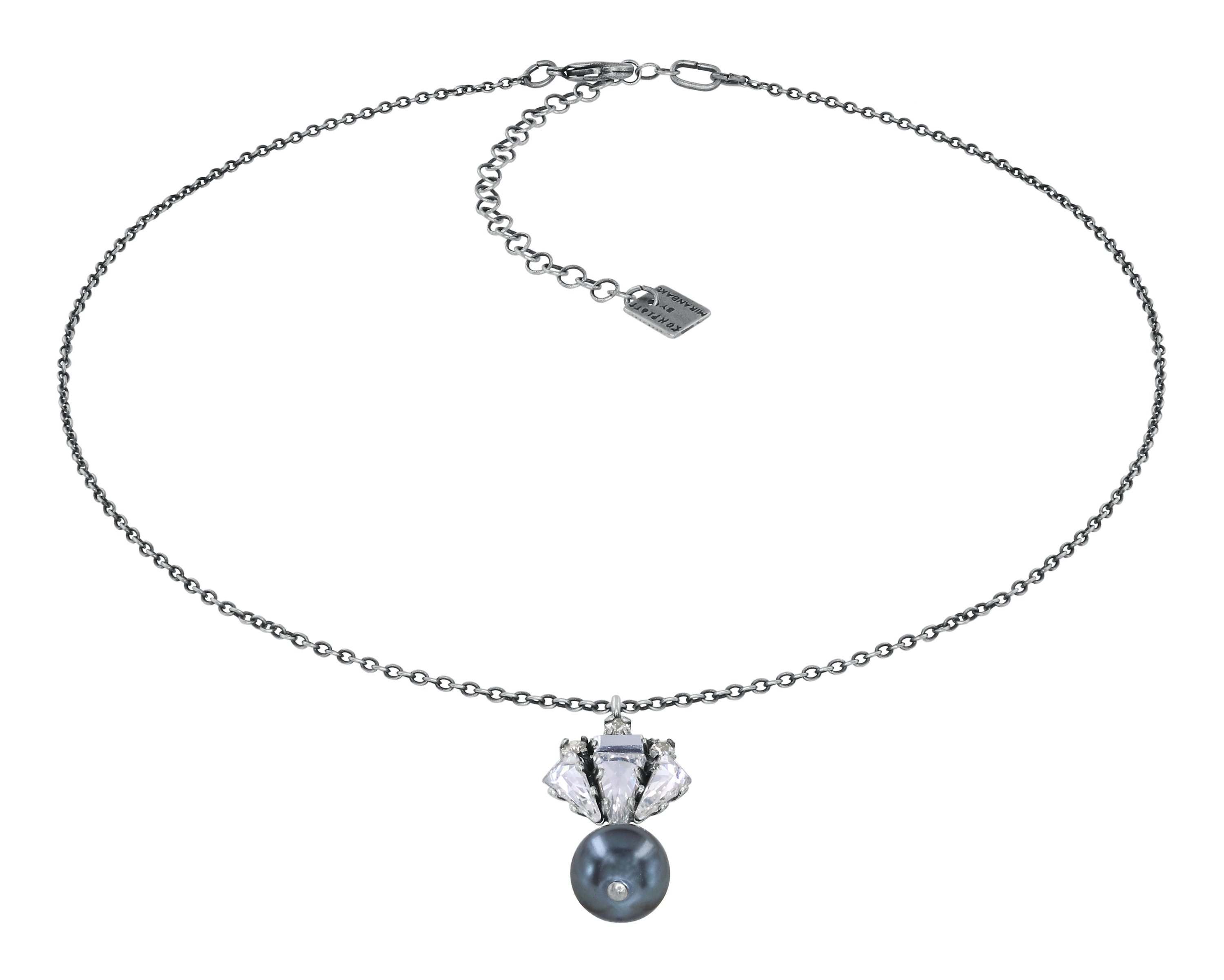 image pour Collier pendant Spikes and Pearls Noir / Blanc  size XS