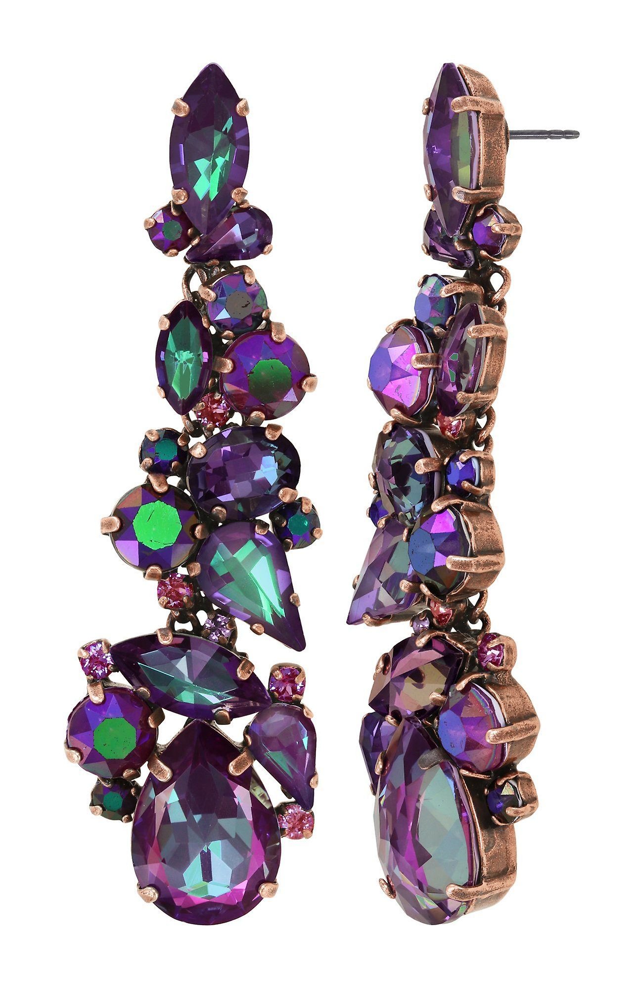 image for Earring Stud Dangling Afternoon Tea de Luxe Lila  