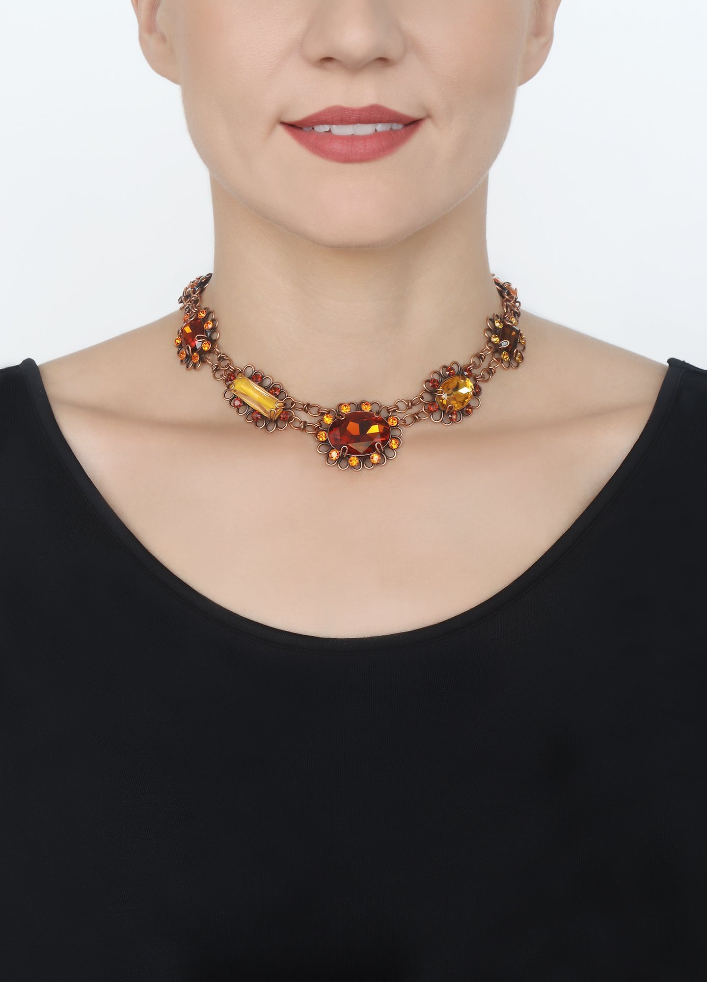 image pour Collier Gem Rocks Marron / Jaune  