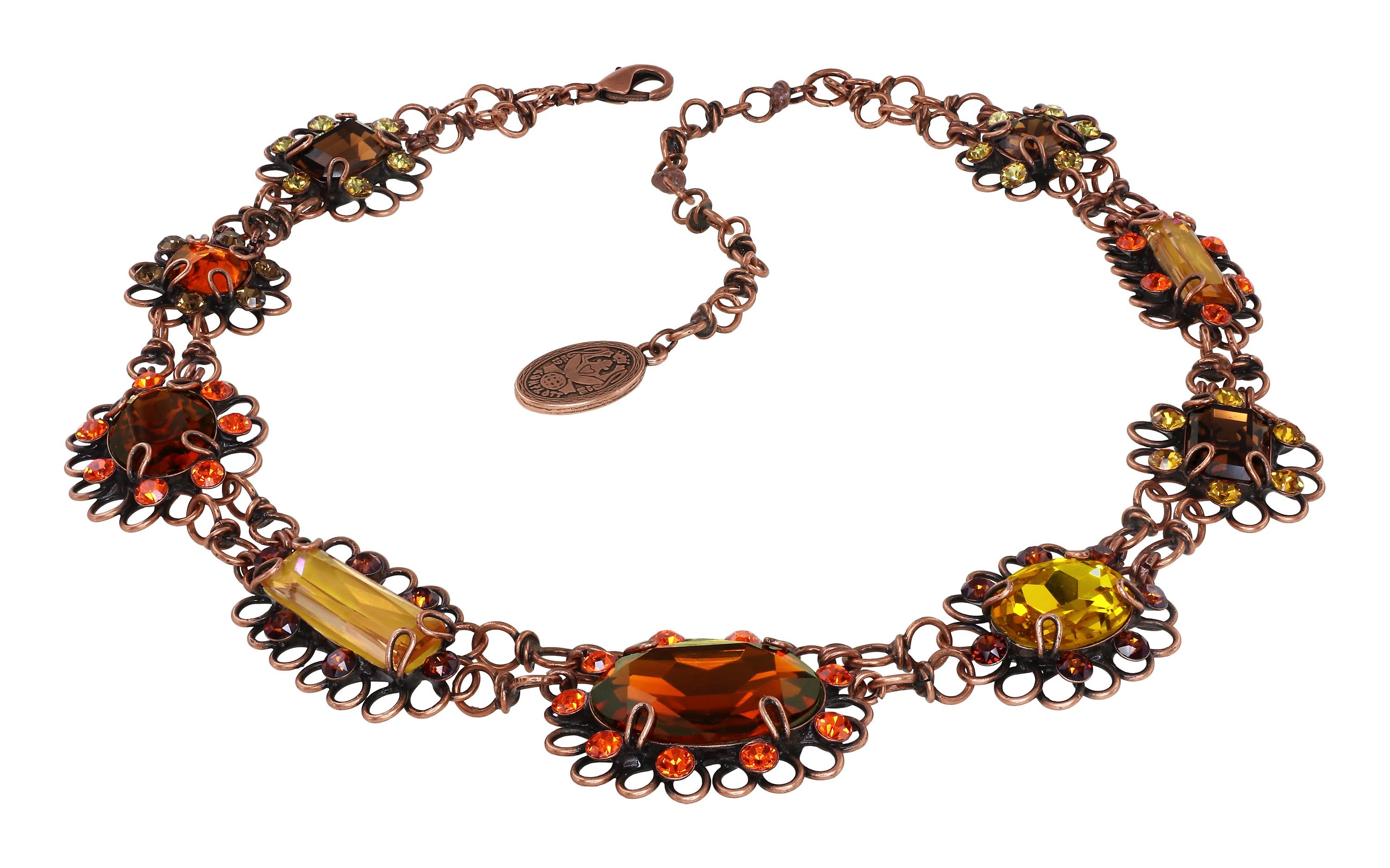 image for Necklace Gem Rocks Brown / Yellow  