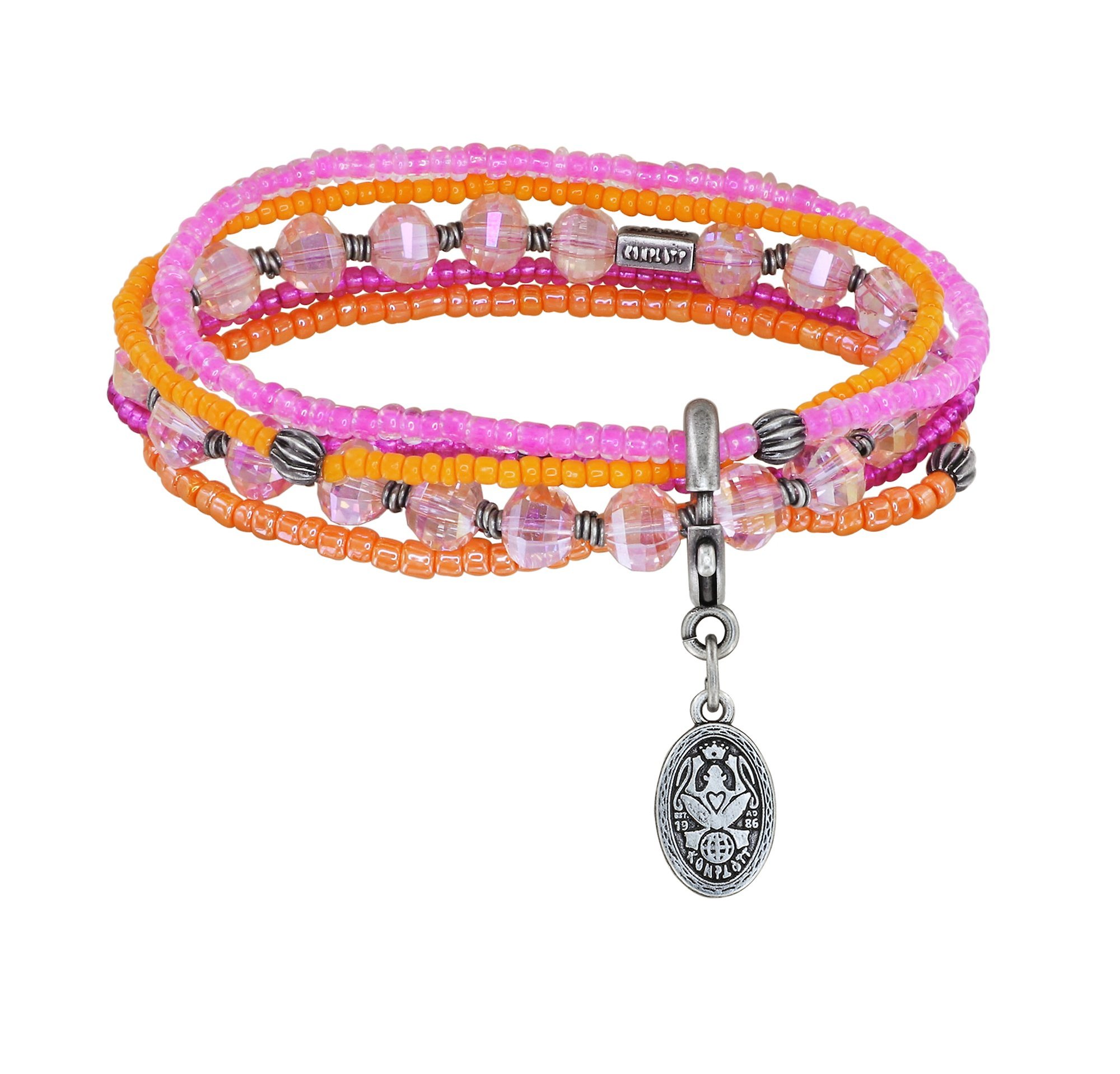 image for Bracelet Elastic Petit Glamour d´Afrique Orange / Pink  