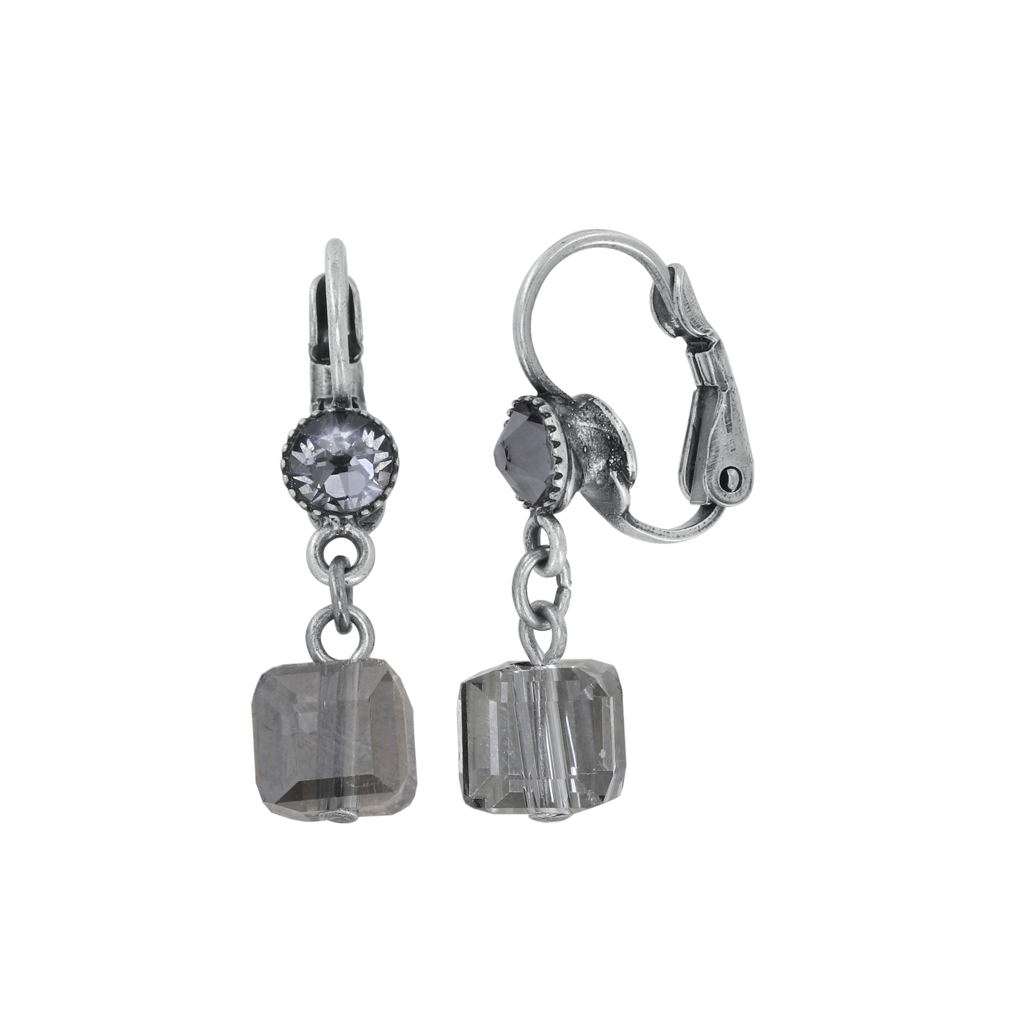 image for Earring Eurowire Dangling Cubes Grey  