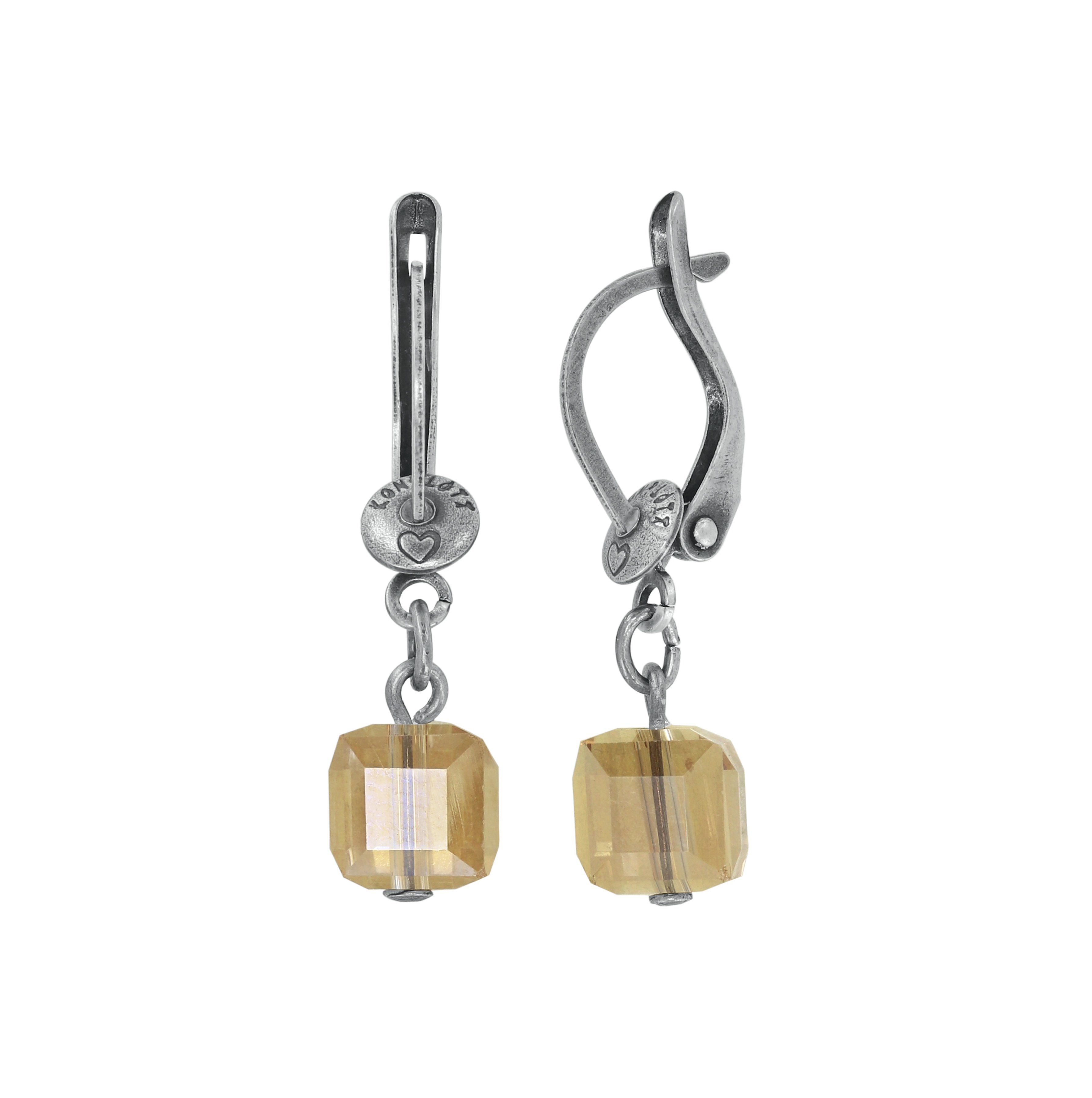 image pour Boucles d'oreilles pendantes Cubes Marron  